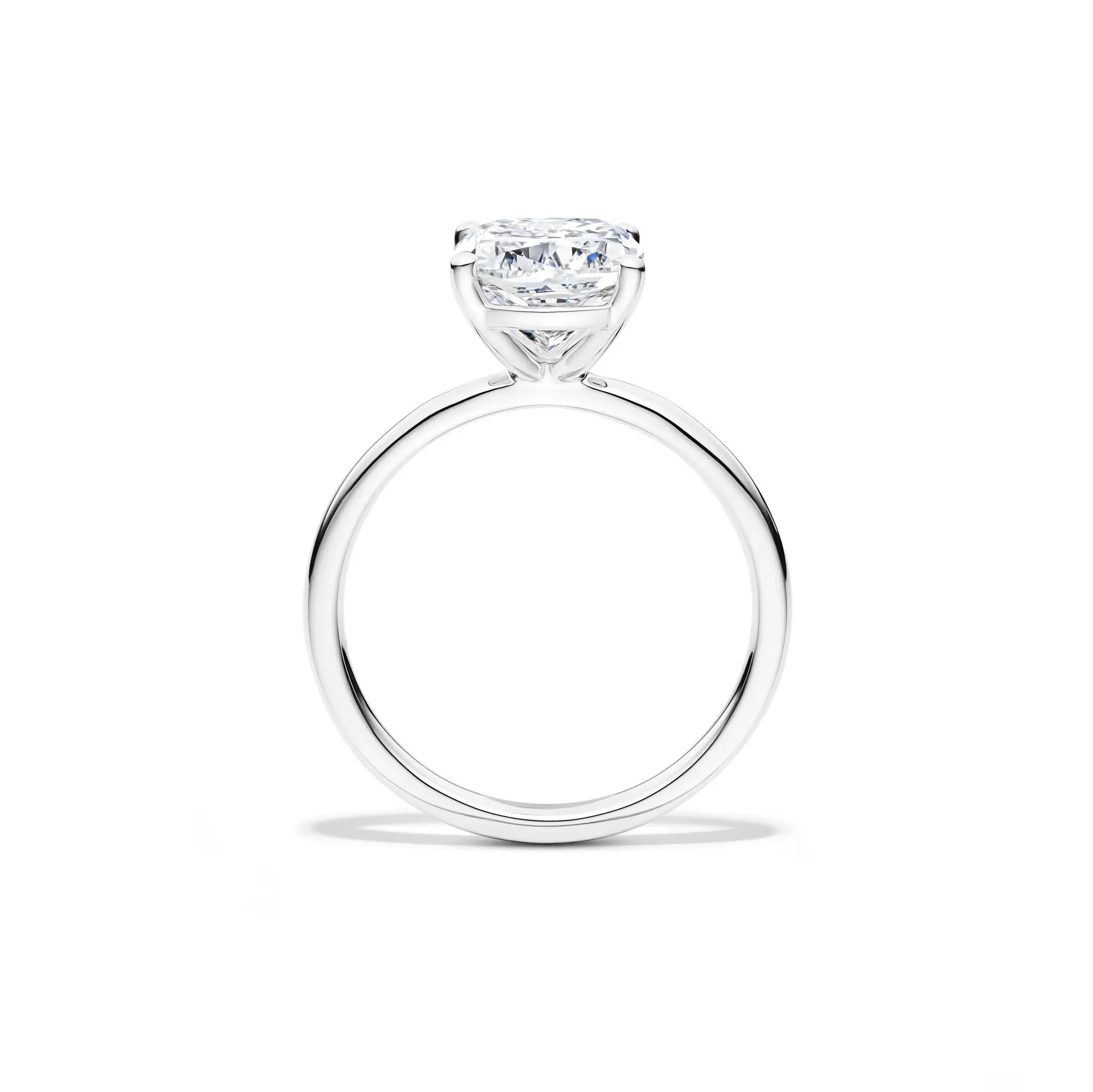 Lab Grown Diamond Elongated Cushion Solitaire Engagement Ring 14K White Gold (3 CT.) Size 5.5 2mm - Image 3