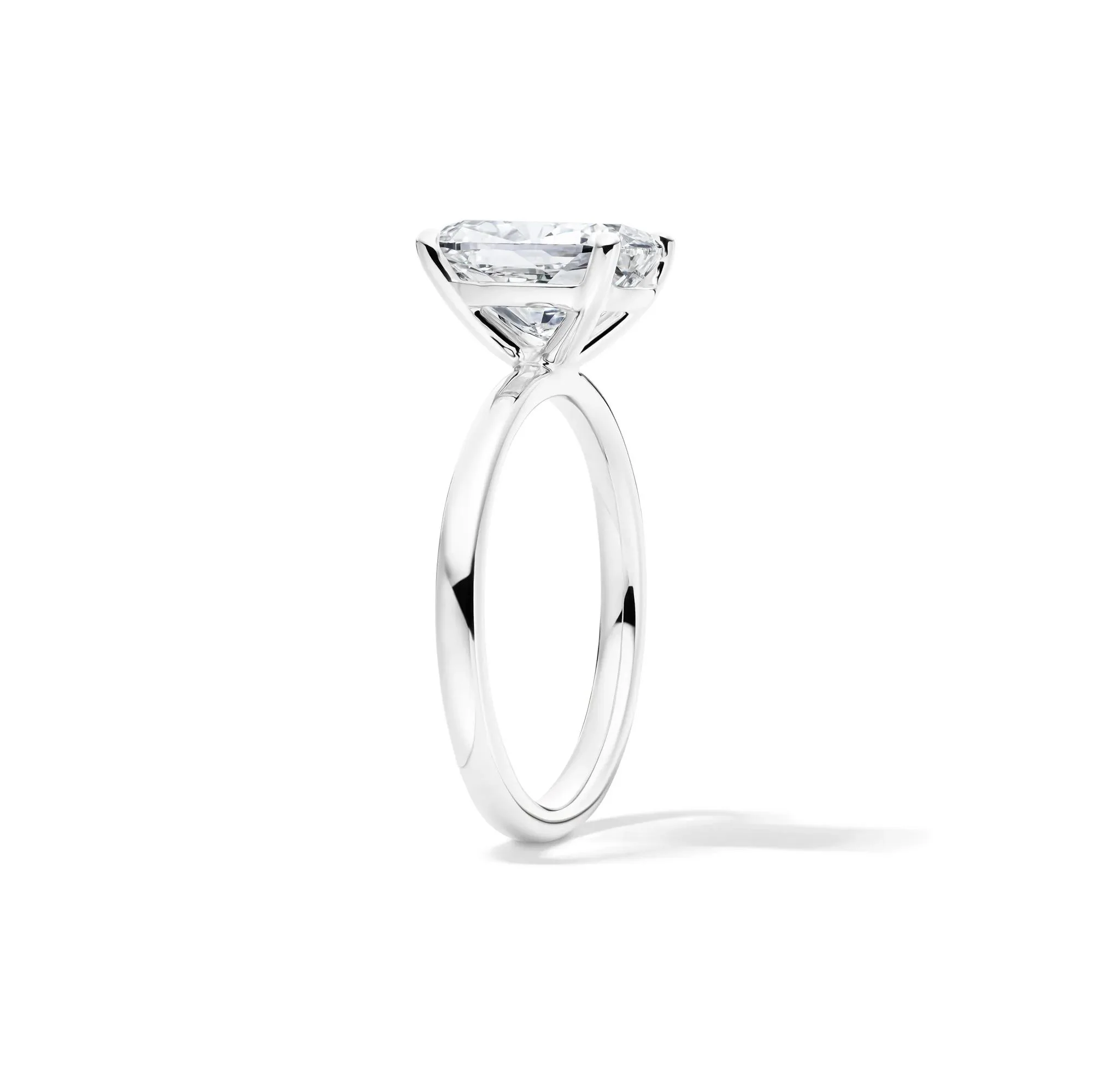 Lab Grown Diamond Elongated Cushion Solitaire Engagement Ring 14K White Gold (3 CT.) Size 6.5 2mm - Image 2