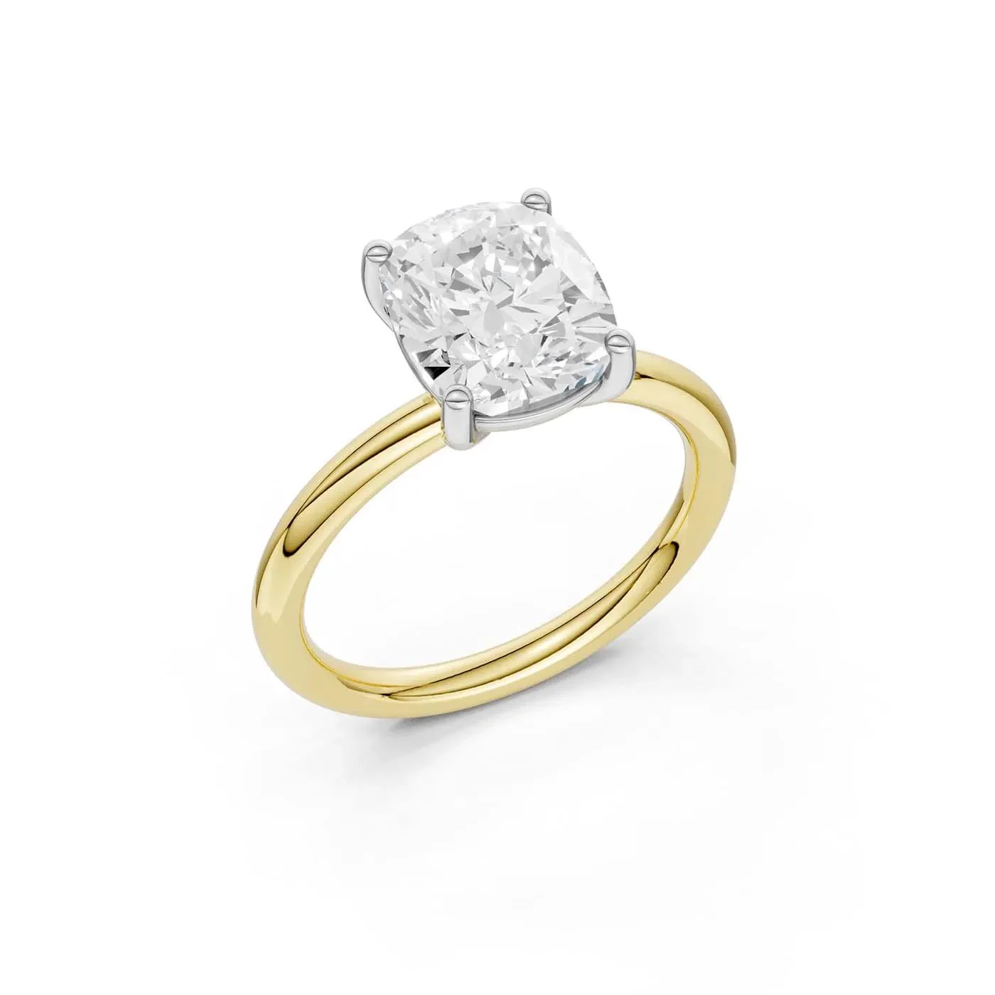 3 CT. Tw. Lab Grown Diamond Elongated Cushion-Cut Engagement Ring 14K Yellow and White Gold Size 4 2mm - Image 2