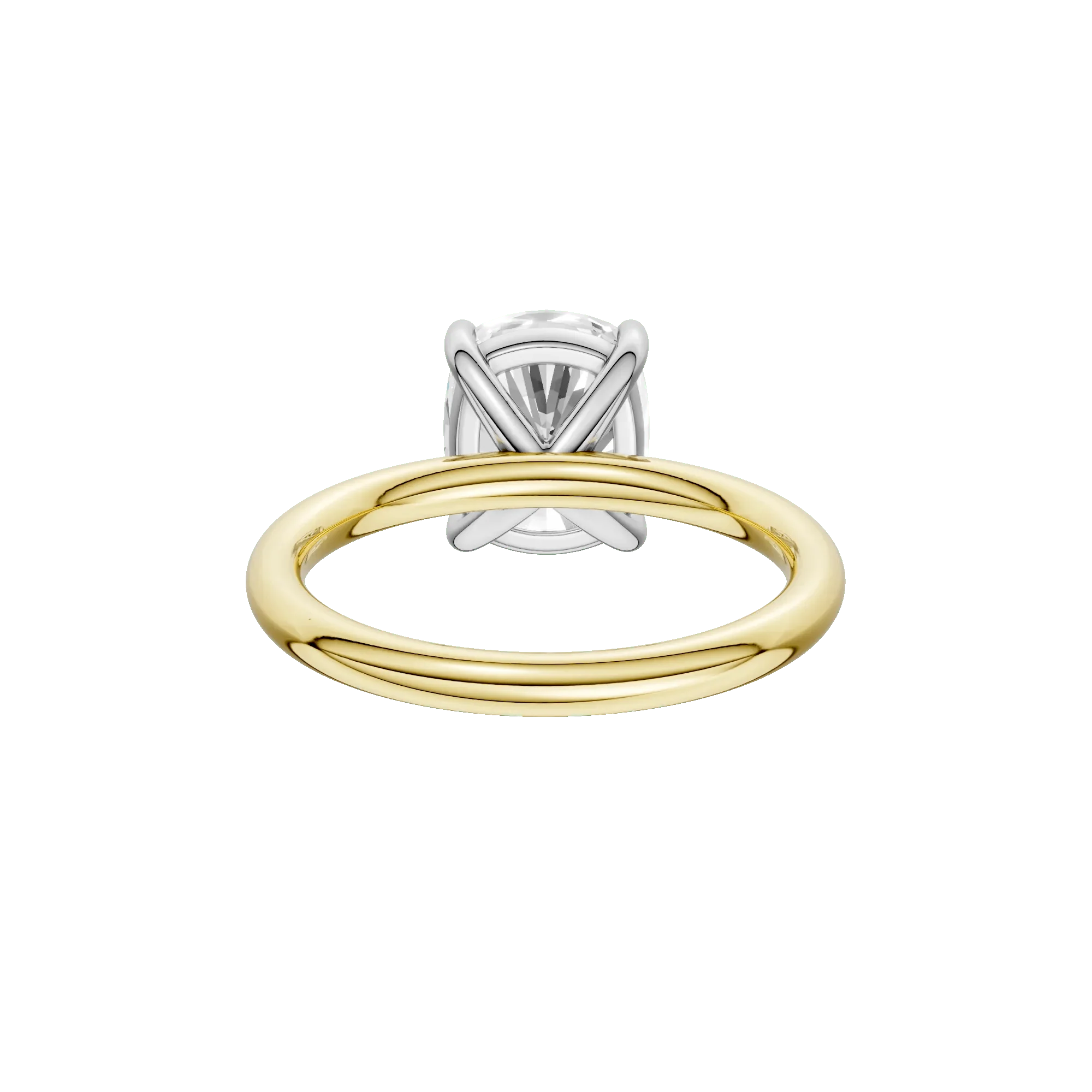 3 CT. Tw. Lab Grown Diamond Elongated Cushion-Cut Engagement Ring 14K Yellow and White Gold Size 4.5 2mm - Image 5