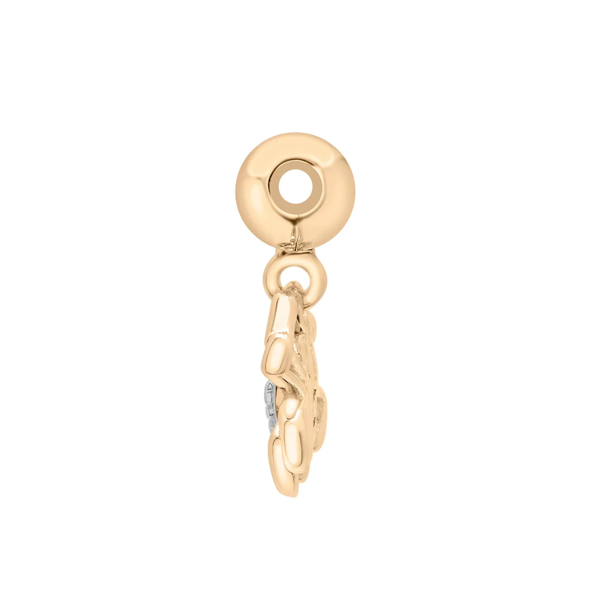 Diamond Accent Spider Bead Charm Vermeil Yellow Size 12.00mm - Image 2