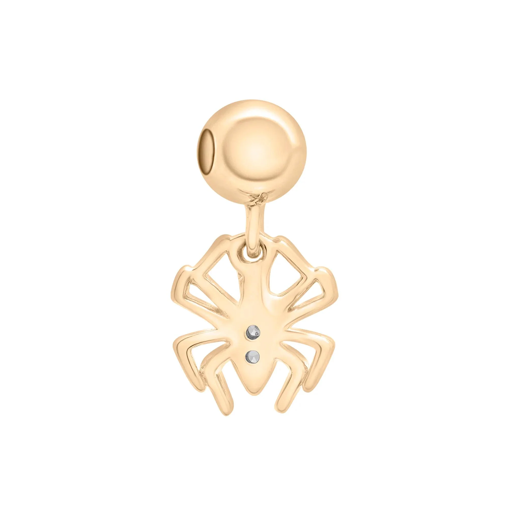 Diamond Accent Spider Bead Charm Vermeil Yellow Size 12.00mm - Image 3