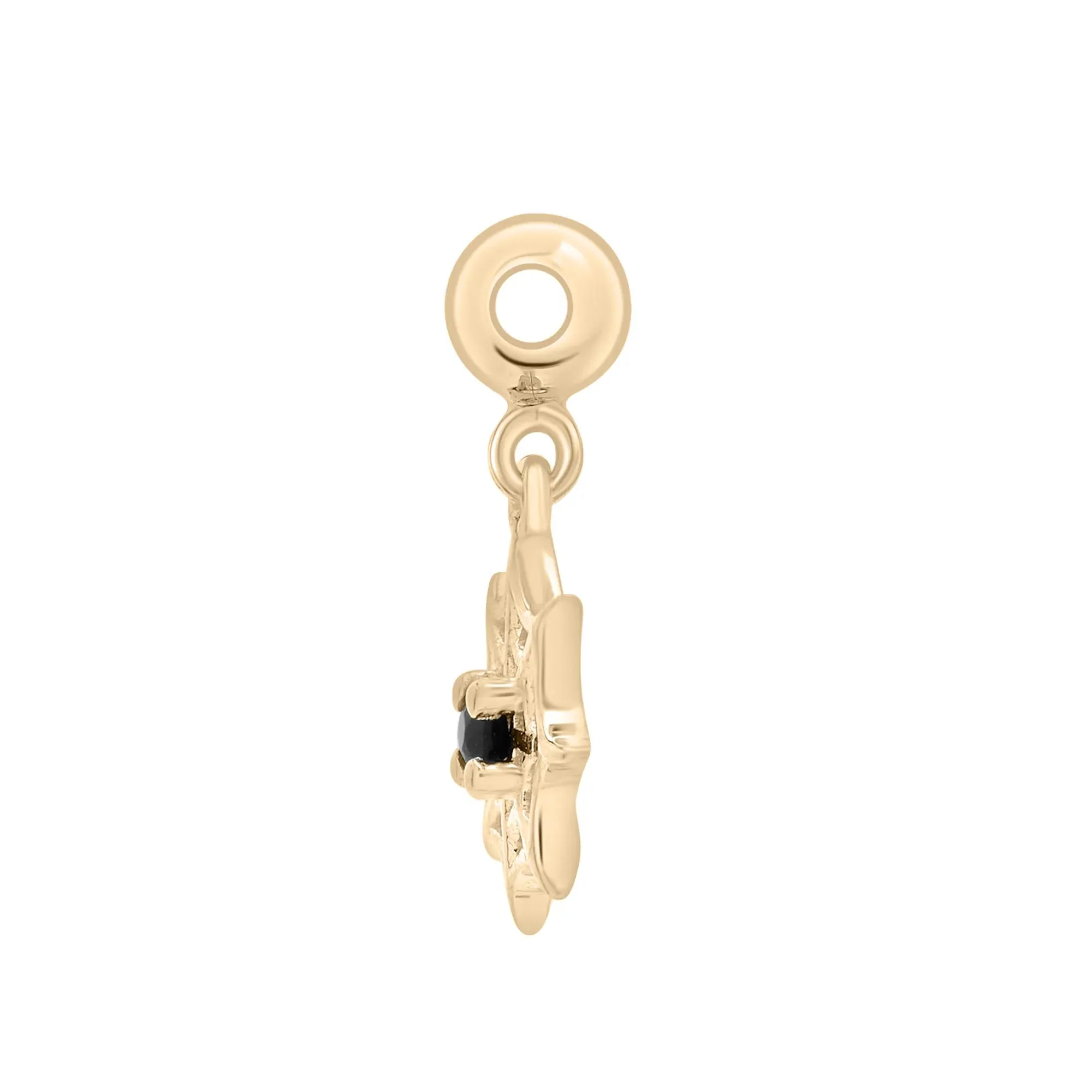 Black Onyx Spiderweb Bead Charm Vermeil Yellow Size 14.50mm - Image 2