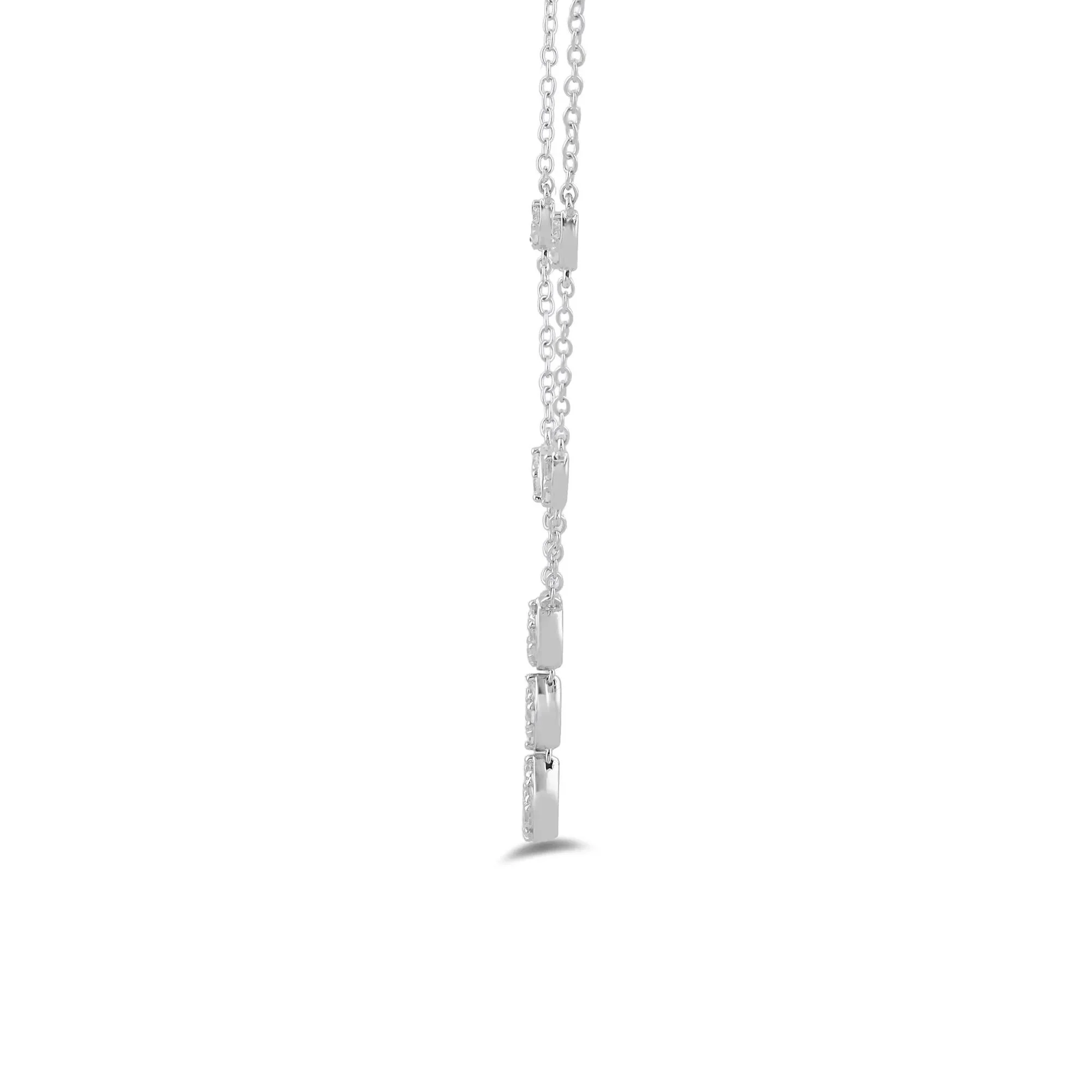 1/3 CT. Tw. Diamond Drop Necklace 10K White Gold Size 17.25" - Image 2