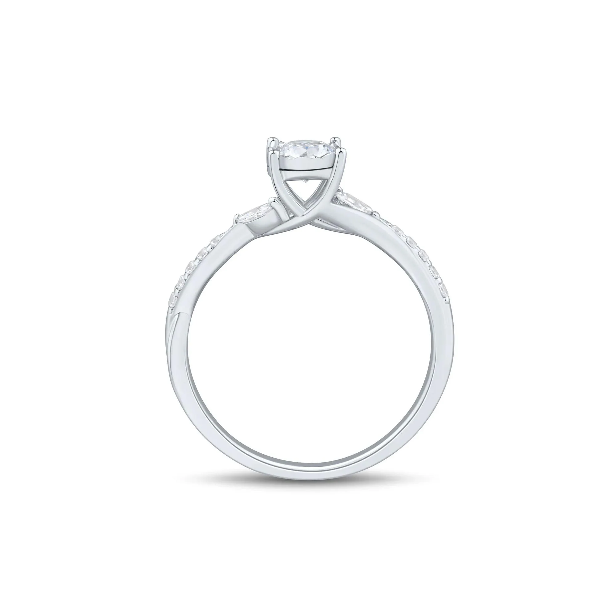 1/2 CT. Tw. Lab Grown Diamond Promise Ring 10K White Gold Size 6.5 1mm - Image 3