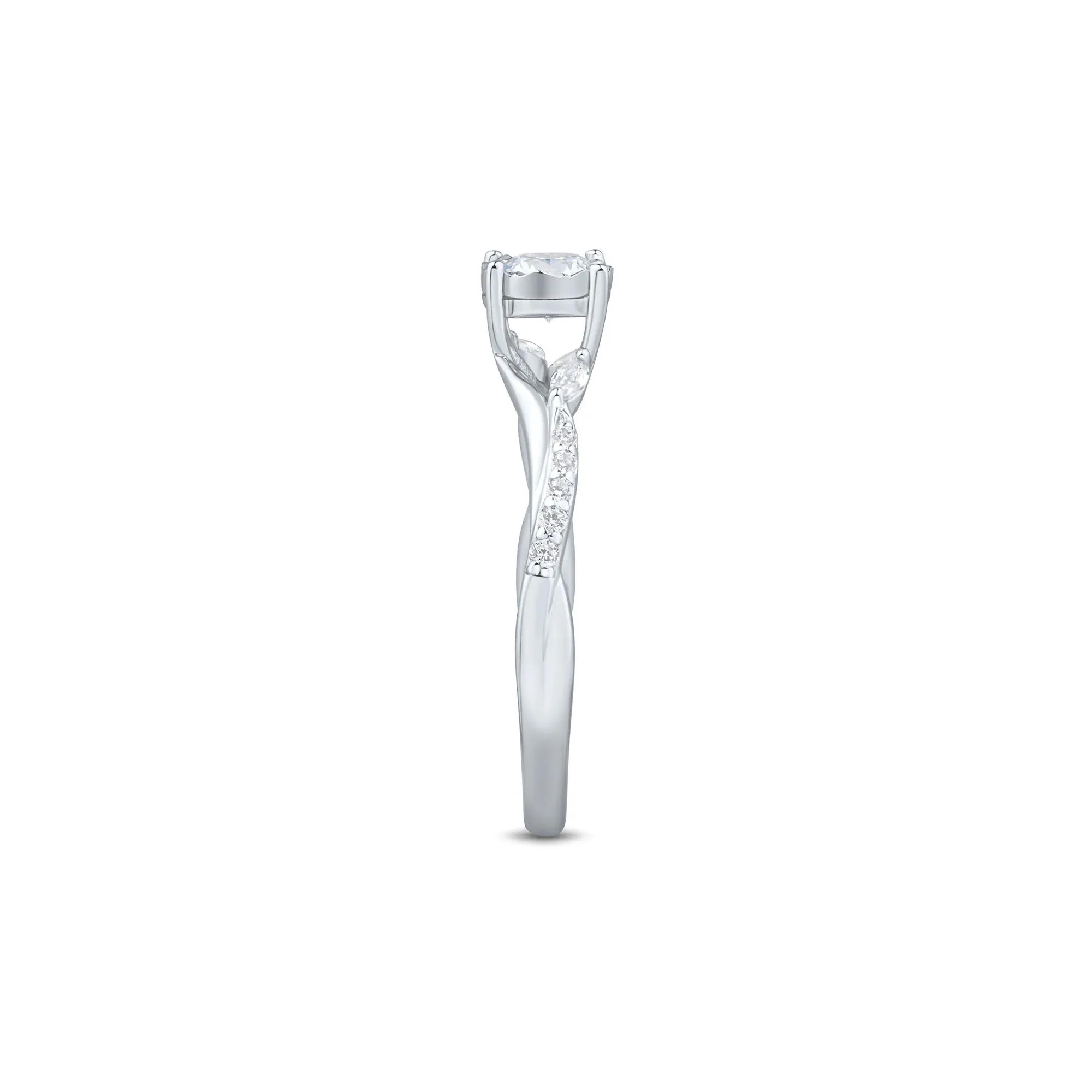 1/2 CT. Tw. Lab Grown Diamond Promise Ring 10K White Gold Size 7.5 1mm - Image 2