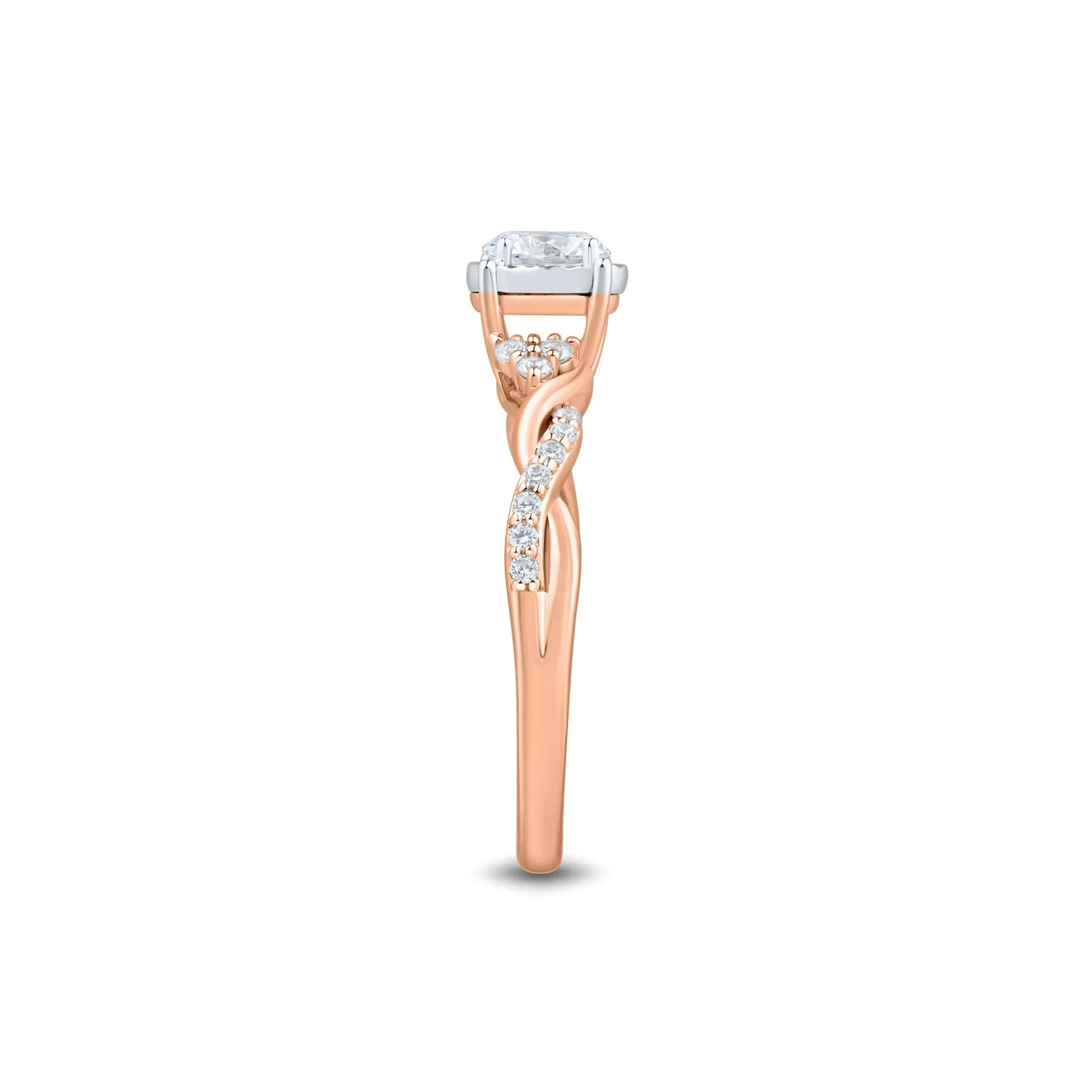 1/2 CT. Tw. Lab Grown Diamond Promise Ring 10K Rose Gold Size 8.5 1mm - Image 3