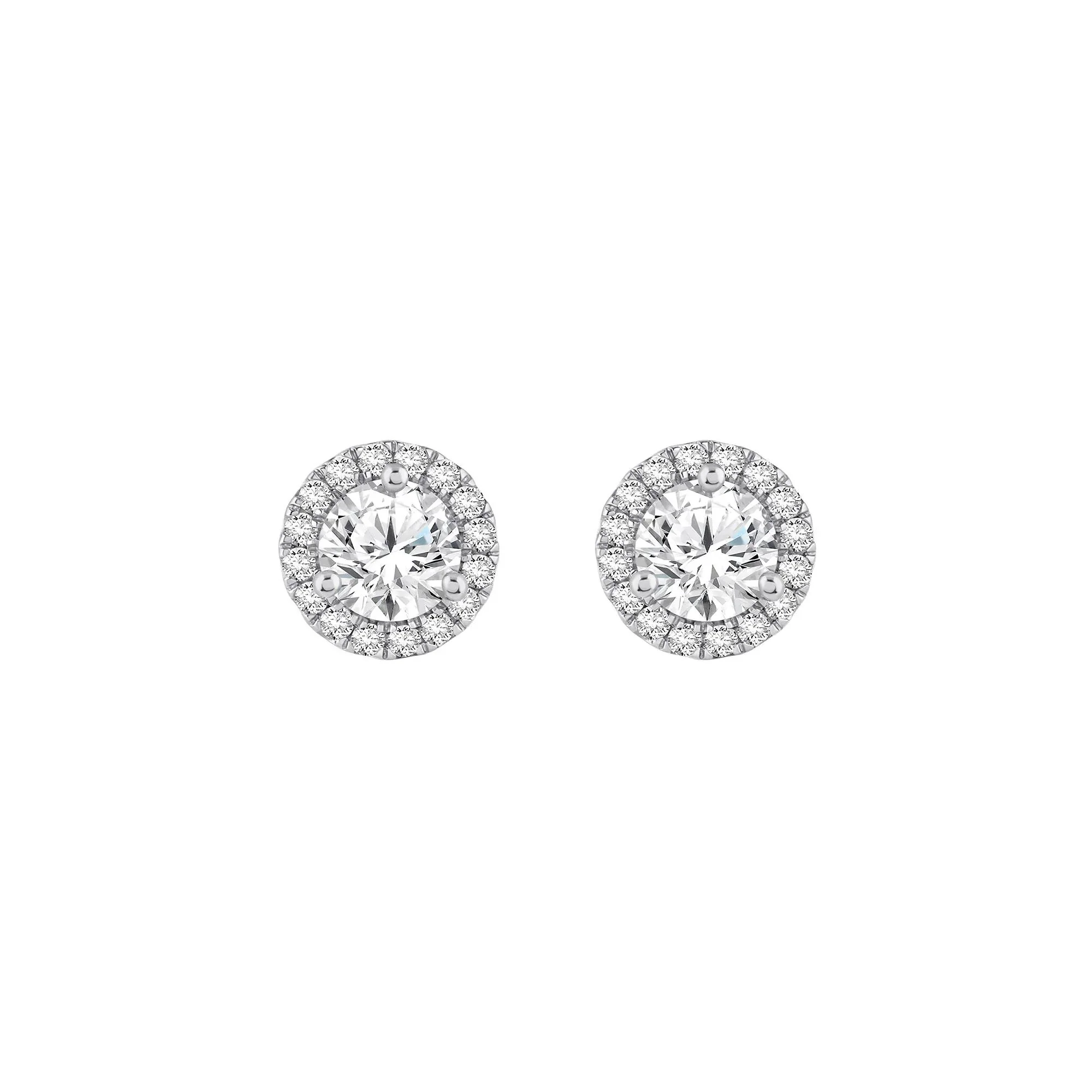 2 1/2 CT. Tw. Lab Grown Diamond Halo Stud Earrings 10K White Gold Size 9.50mm - Image 2
