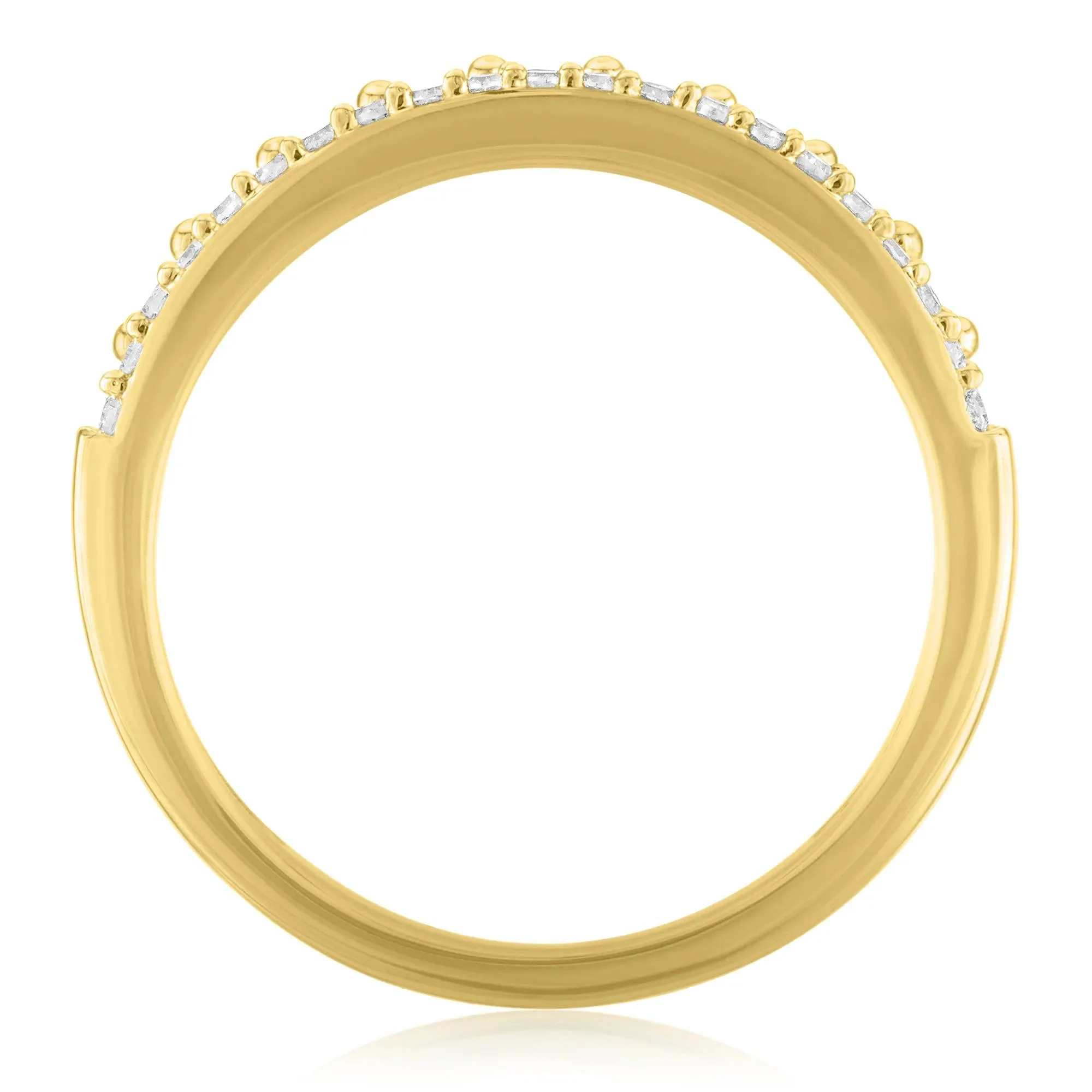 1/3 CT. Tw. Diamond Double-Row Ring 10K Yellow Gold Size 7 1mm - Image 3
