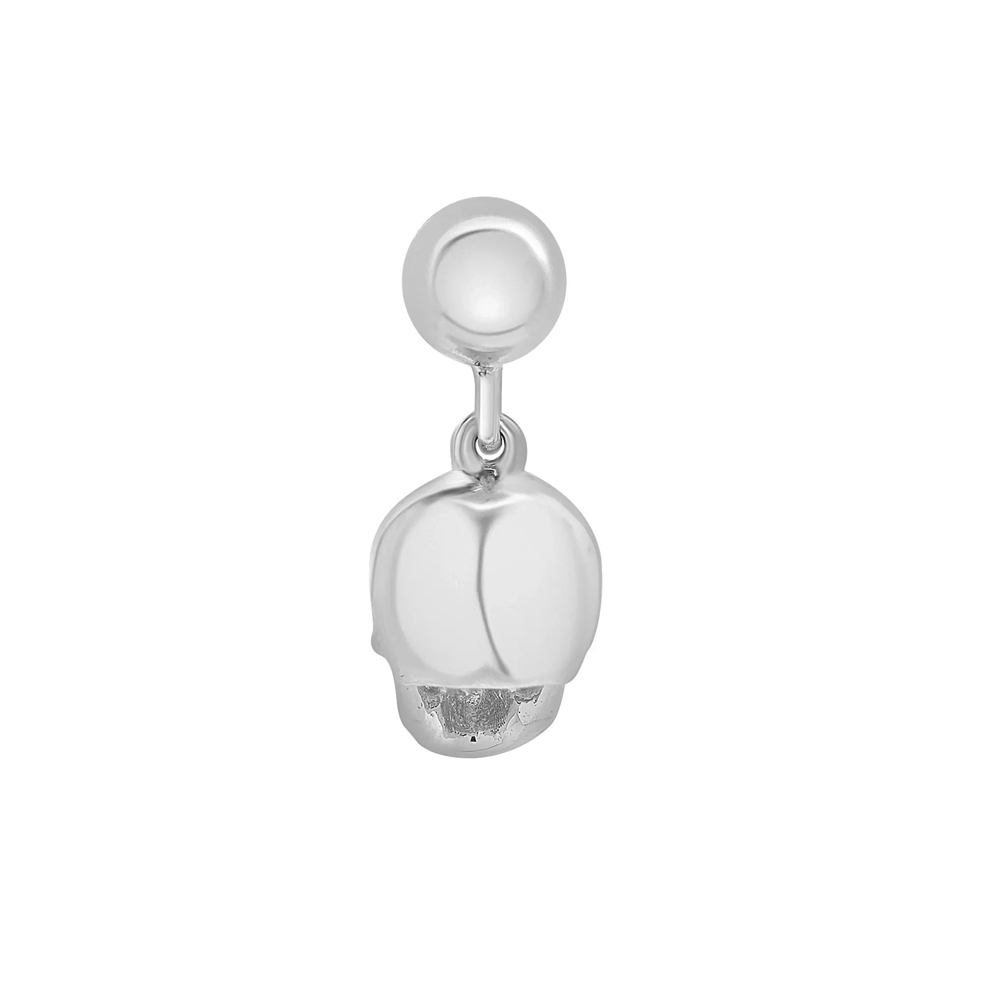 Skull Bead Charm .925 Sterling Silver White Size 14.00mm - Image 3
