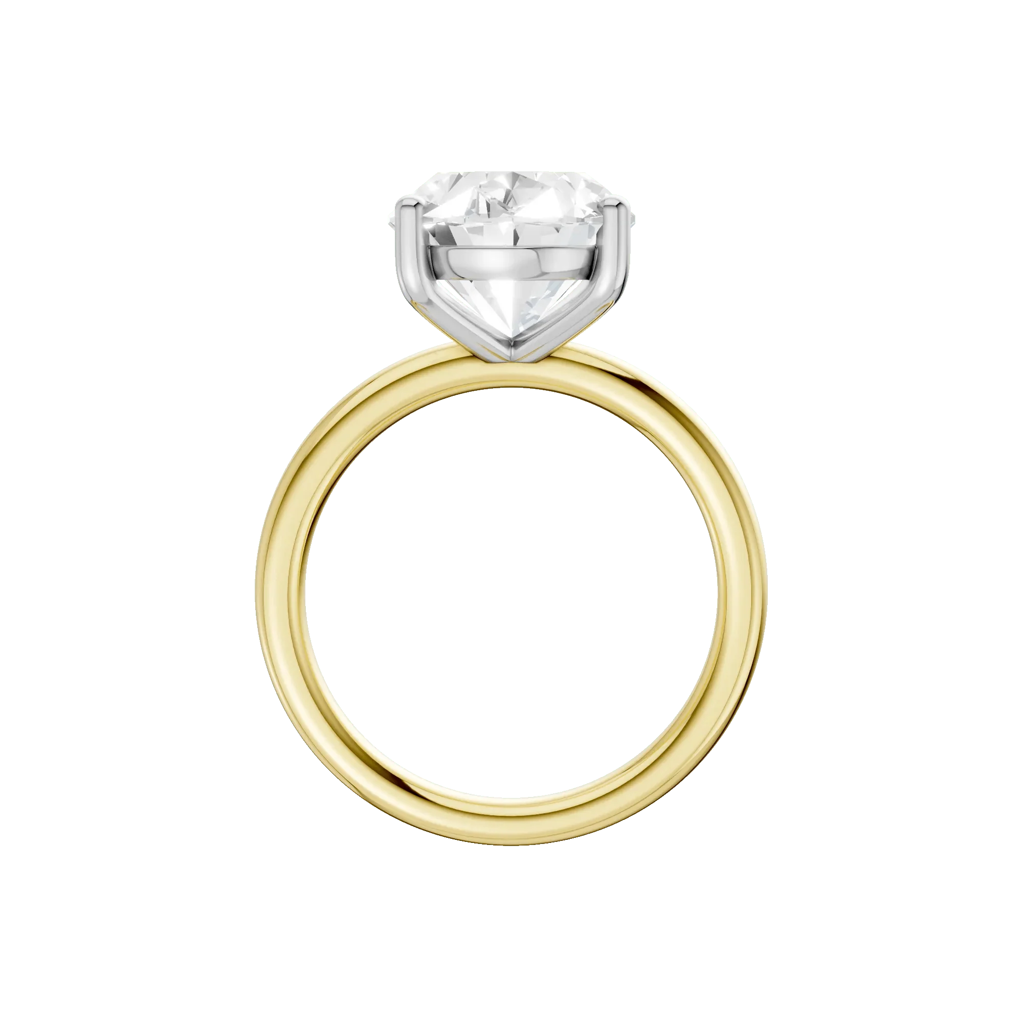 5 CT. Tw. Lab Grown Diamond Oval Solitaire Engagement Ring 14K Yellow & White Gold Size 5.5 2mm - Image 3