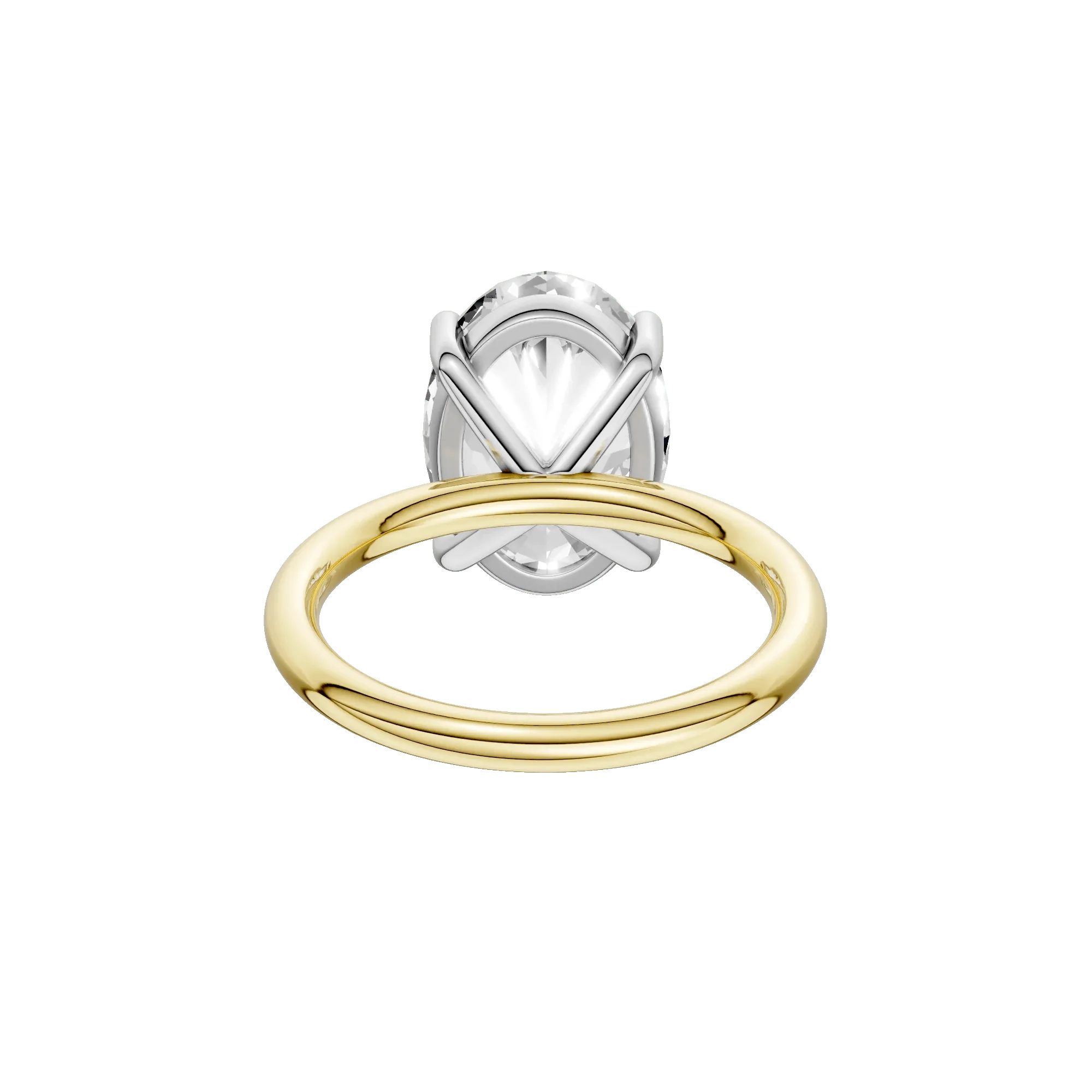 5 CT. Tw. Lab Grown Diamond Oval Solitaire Engagement Ring 14K Yellow & White Gold Size 6 2mm - Image 5