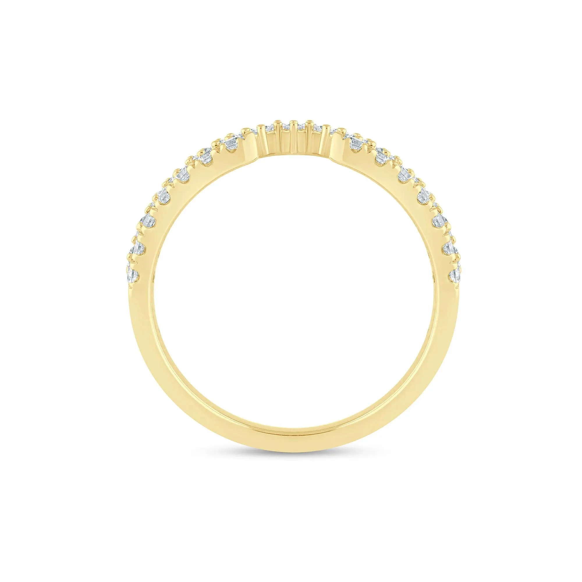 1/2 CT. Tw) Lab Grown Diamond Open Band Ring 14K Yellow Gold ( Size 5 2mm - Image 2