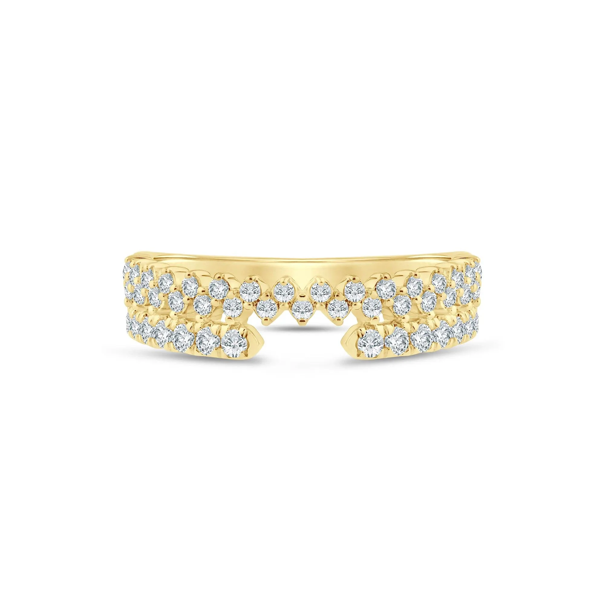 1/2 CT. Tw) Lab Grown Diamond Open Band Ring 14K Yellow Gold ( Size 6.5 2mm