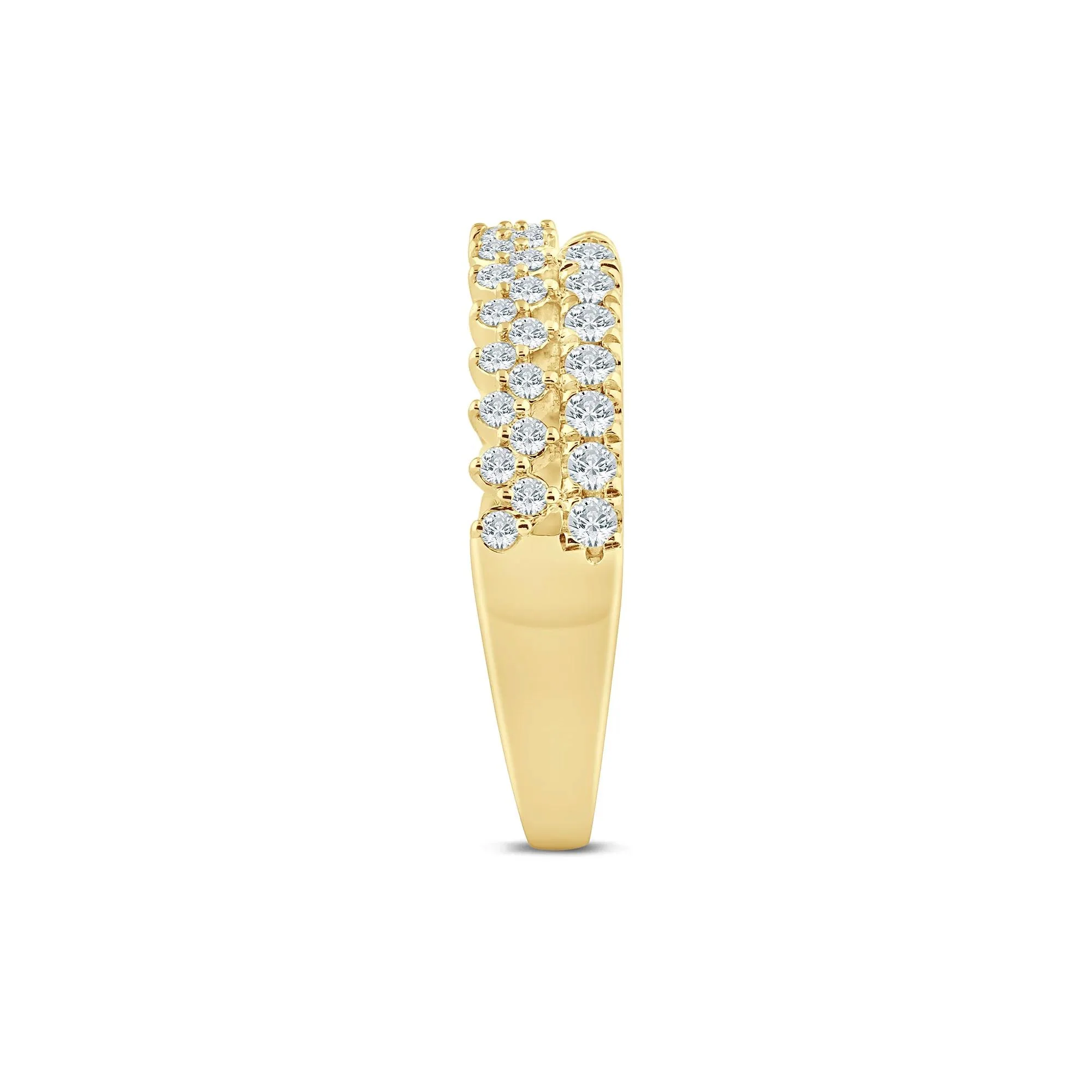 1/2 CT. Tw) Lab Grown Diamond Open Band Ring 14K Yellow Gold ( Size 6.5 2mm - Image 3