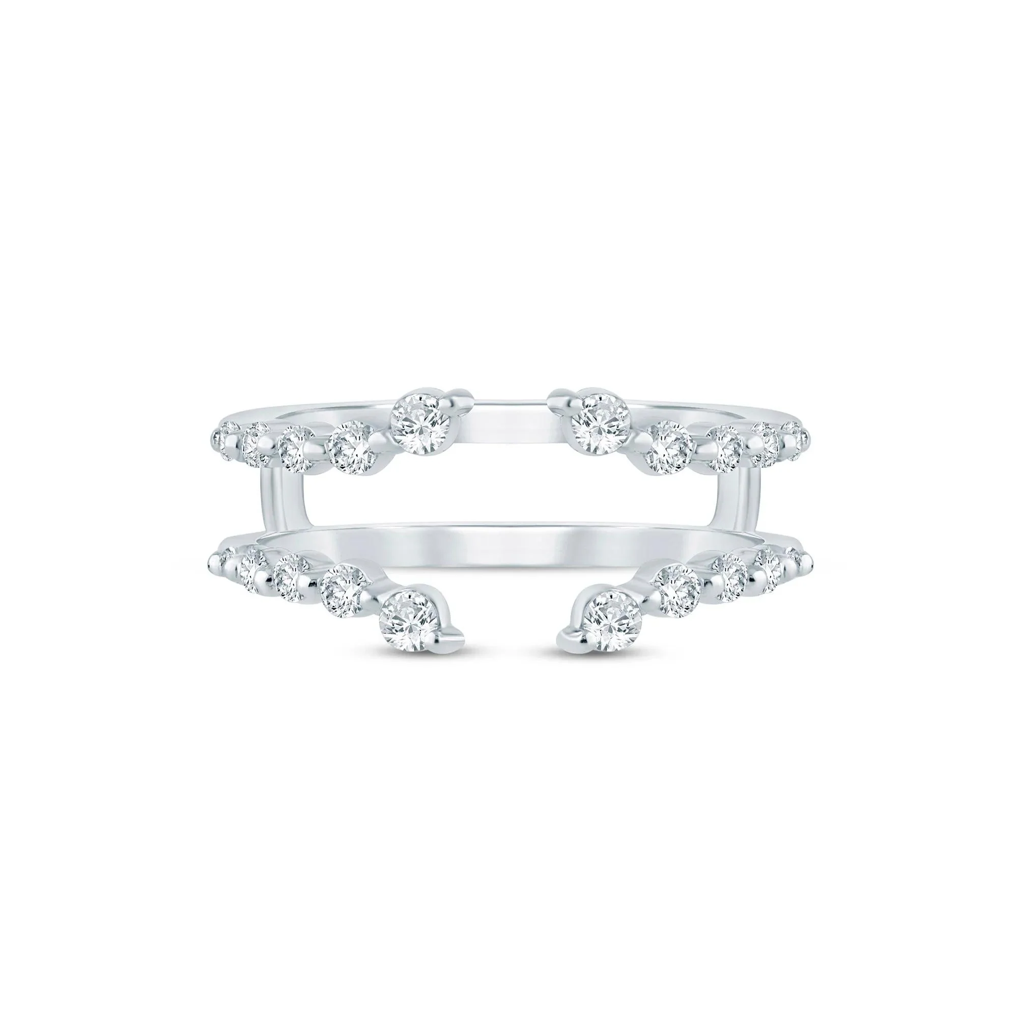3/8 CT. Tw. Lab Grown Diamond Open Ring Insert 14K White Gold Size 5 1.5mm