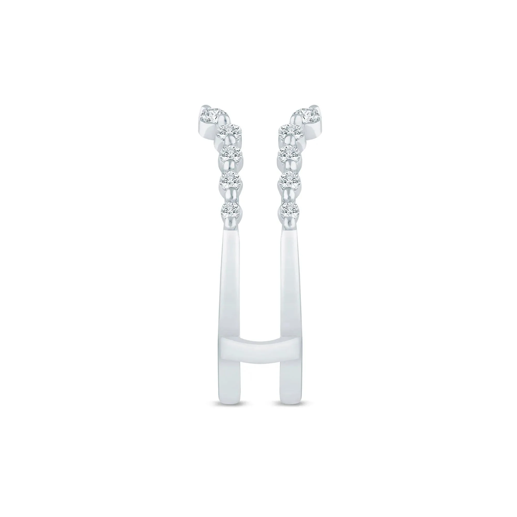 3/8 CT. Tw. Lab Grown Diamond Open Ring Insert 14K White Gold Size 5 1.5mm - Image 3