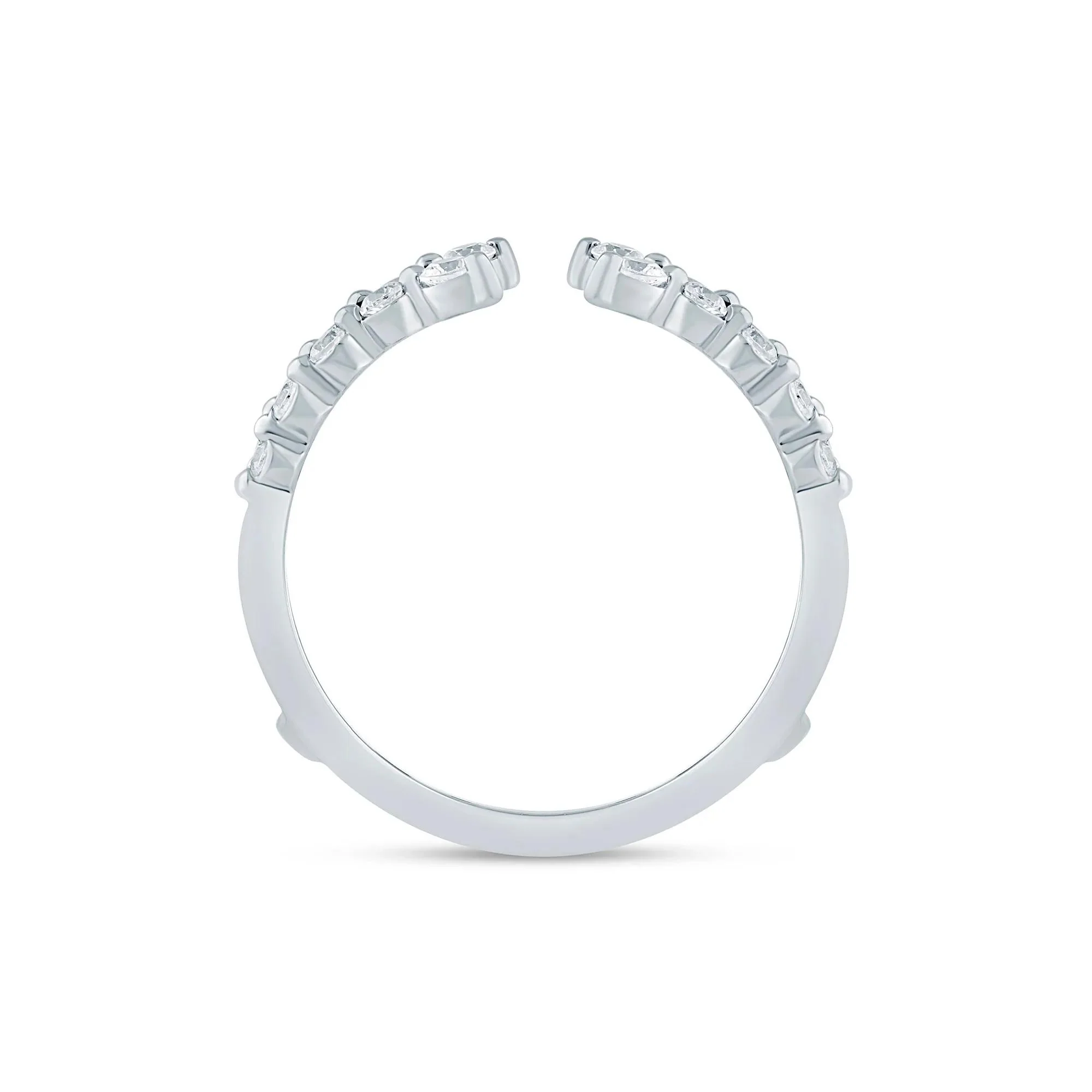 3/8 CT. Tw. Lab Grown Diamond Open Ring Insert 14K White Gold Size 8.5 1.5mm - Image 2