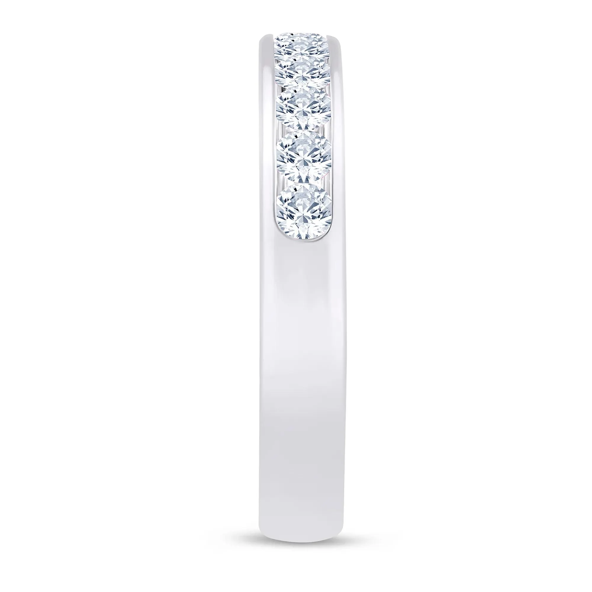 1/2 CT. Tw. Lab Grown Diamond Channel-Set Band Ring Platinum White Size 9 3mm - Image 3