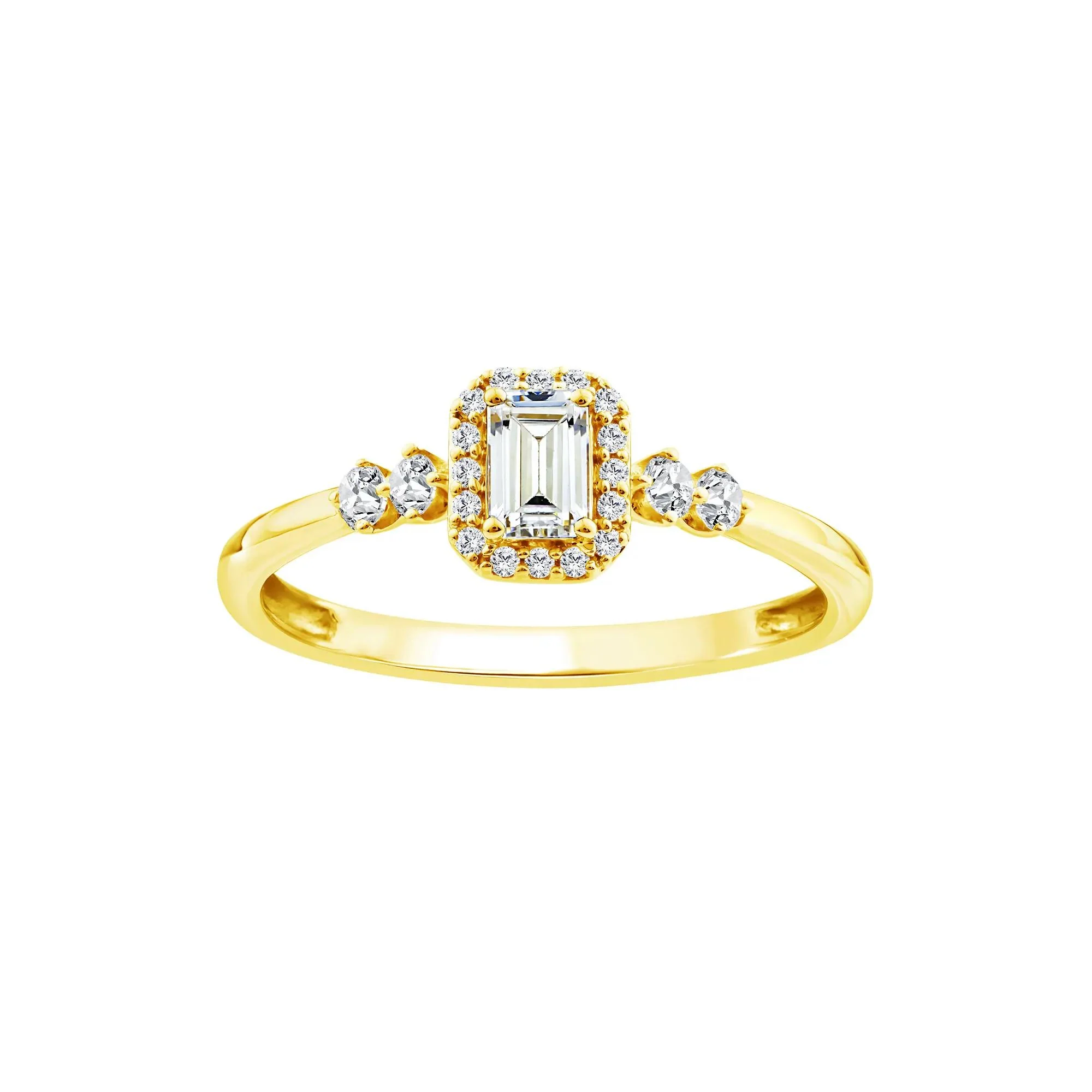 1/2 CT. Tw. Lab Grown Diamond Promise Ring 10K Yellow Gold Size 7.5 1.5mm