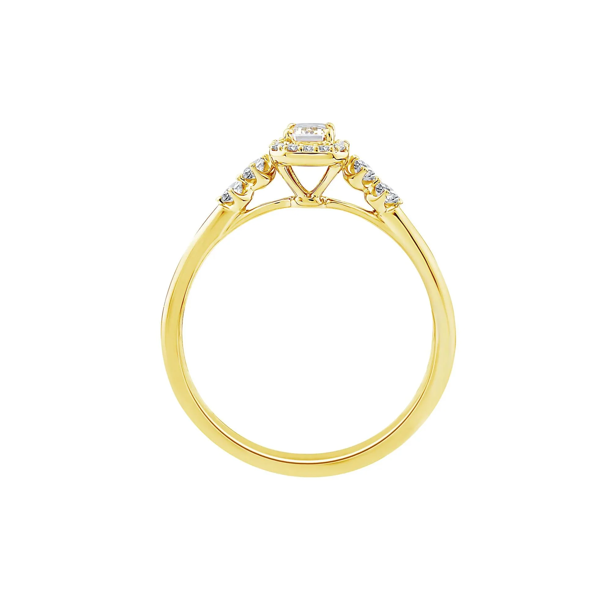 1/2 CT. Tw. Lab Grown Diamond Promise Ring 10K Yellow Gold Size 7.5 1.5mm - Image 2