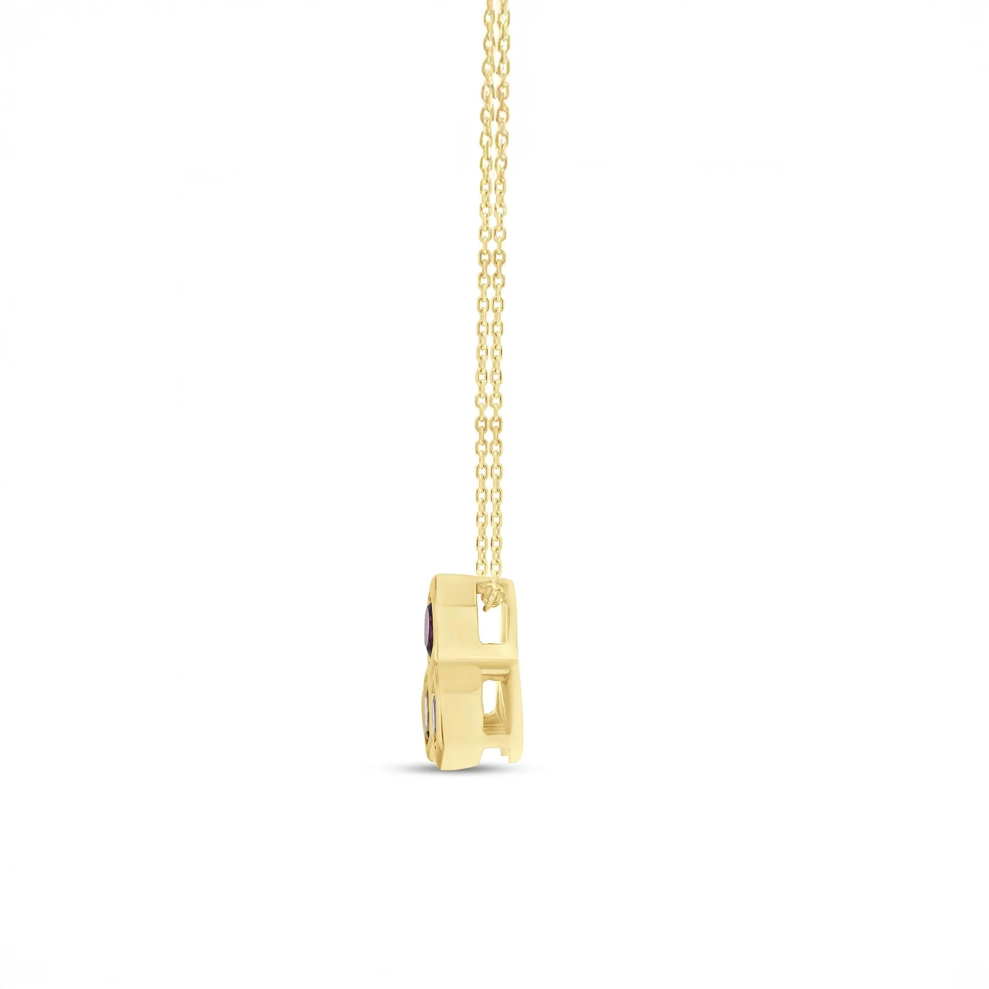 Gemstone Honeycomb Necklace 10K Yellow Gold Size 18" - Image 2