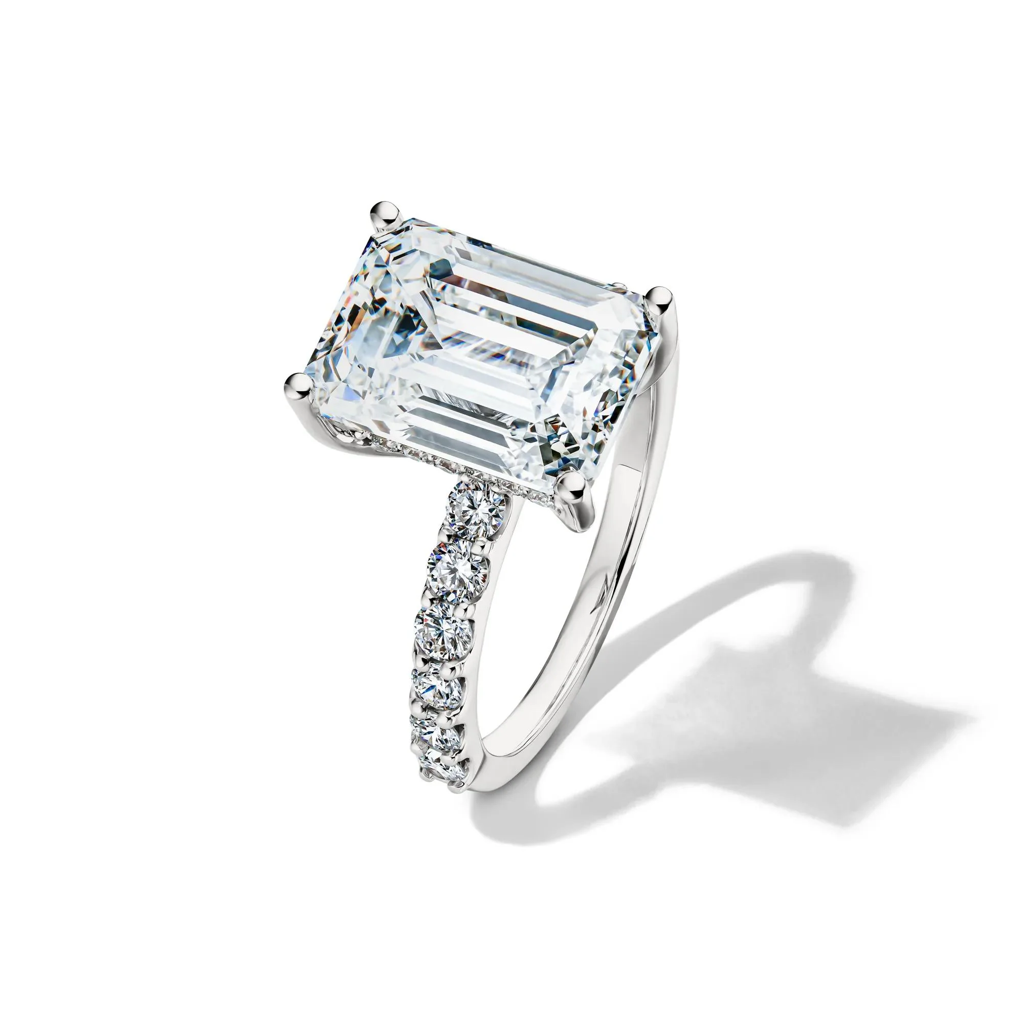 7 3/4 CT. Tw. Lab Grown Diamond Emerald-Cut Engagement Ring 14K White Gold Size 6.5 12.5mm - Image 4