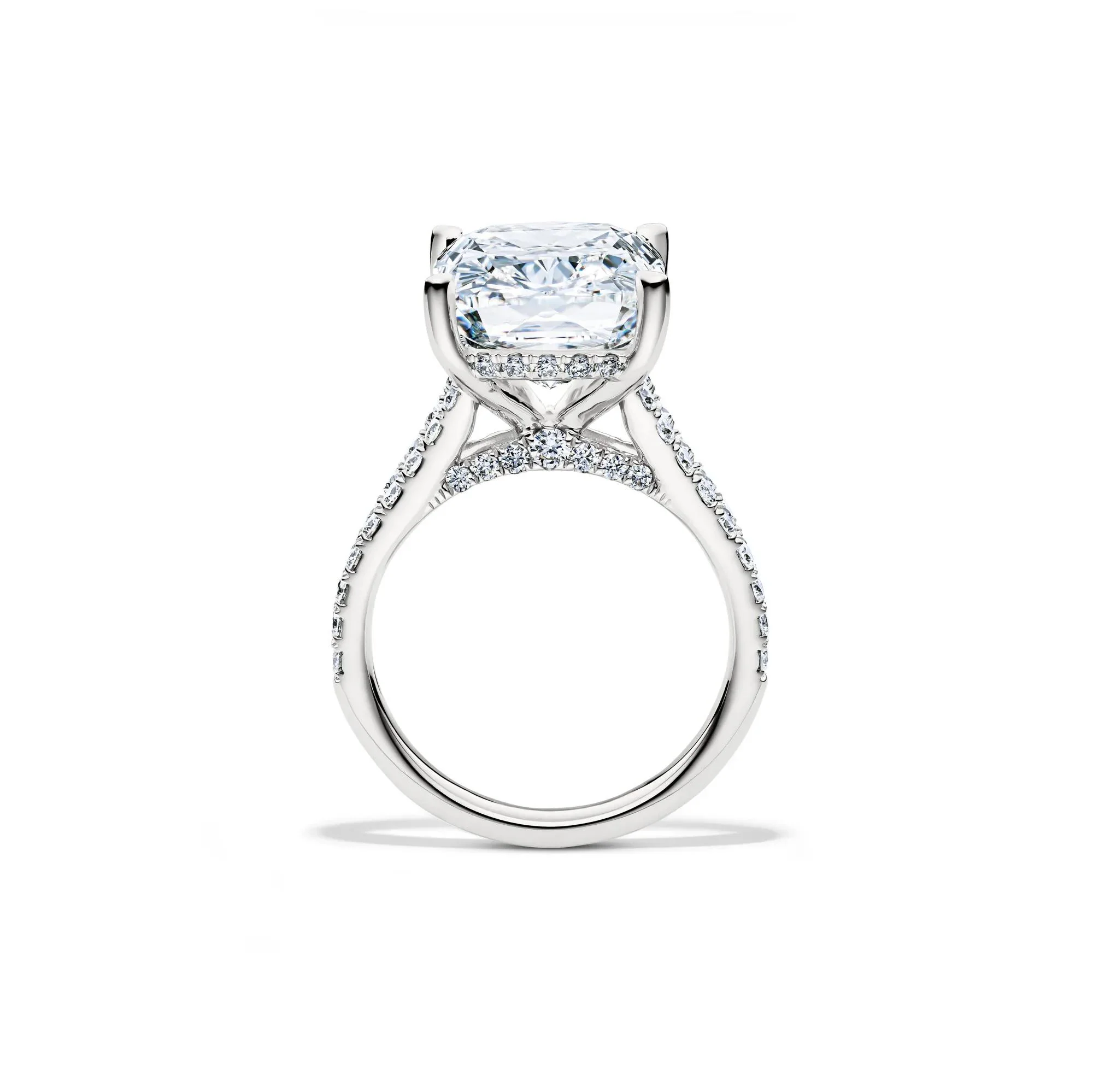 11 CT. Tw. Lab Grown Diamond Elongated Cushion-Cut Engagement Ring 14K White Gold Size 6.5 1.5mm - Image 2