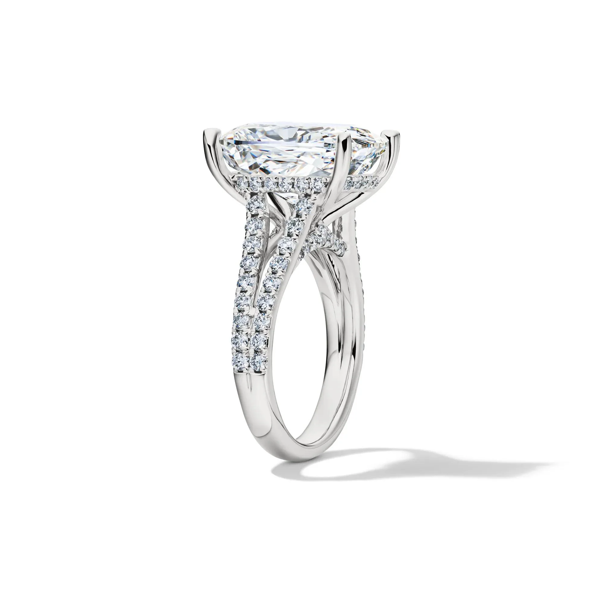 11 CT. Tw. Lab Grown Diamond Elongated Cushion-Cut Engagement Ring 14K White Gold Size 8 1.5mm - Image 3