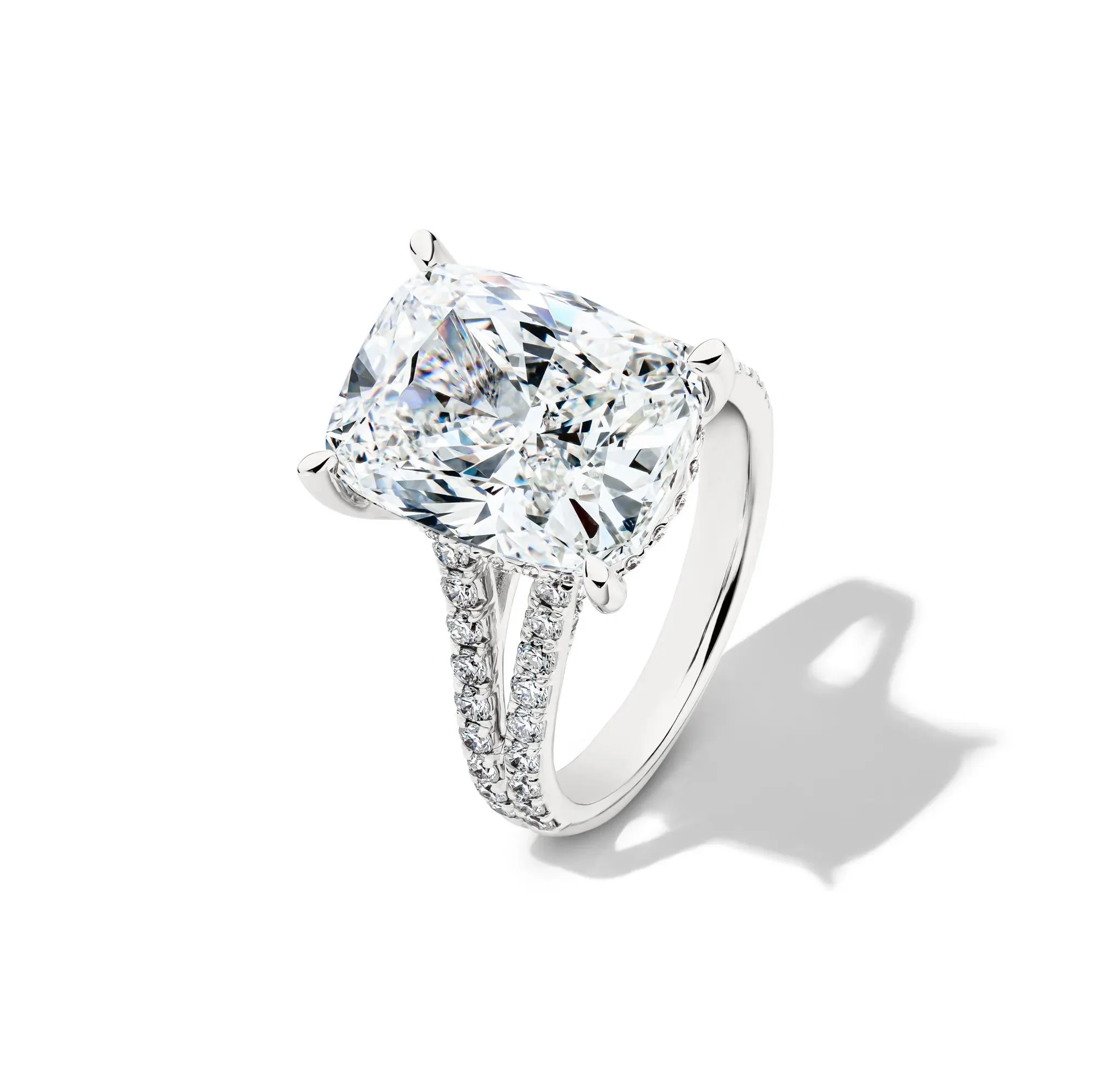 11 CT. Tw. Lab Grown Diamond Elongated Cushion-Cut Engagement Ring 14K White Gold Size 8.5 1.5mm - Image 4