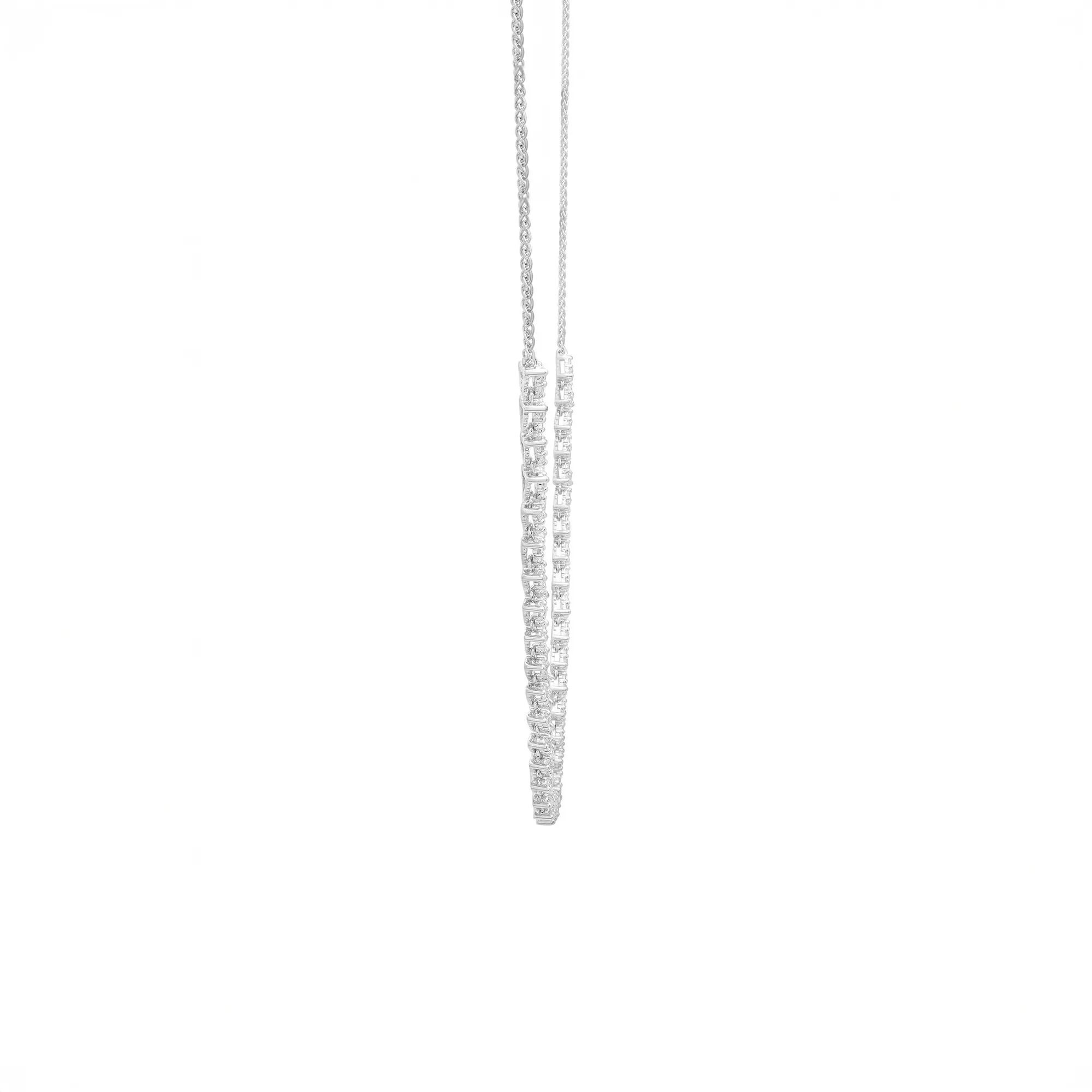 2 CT. Tw. Diamond Cluster Necklace 10K White Gold Size 17" - Image 3