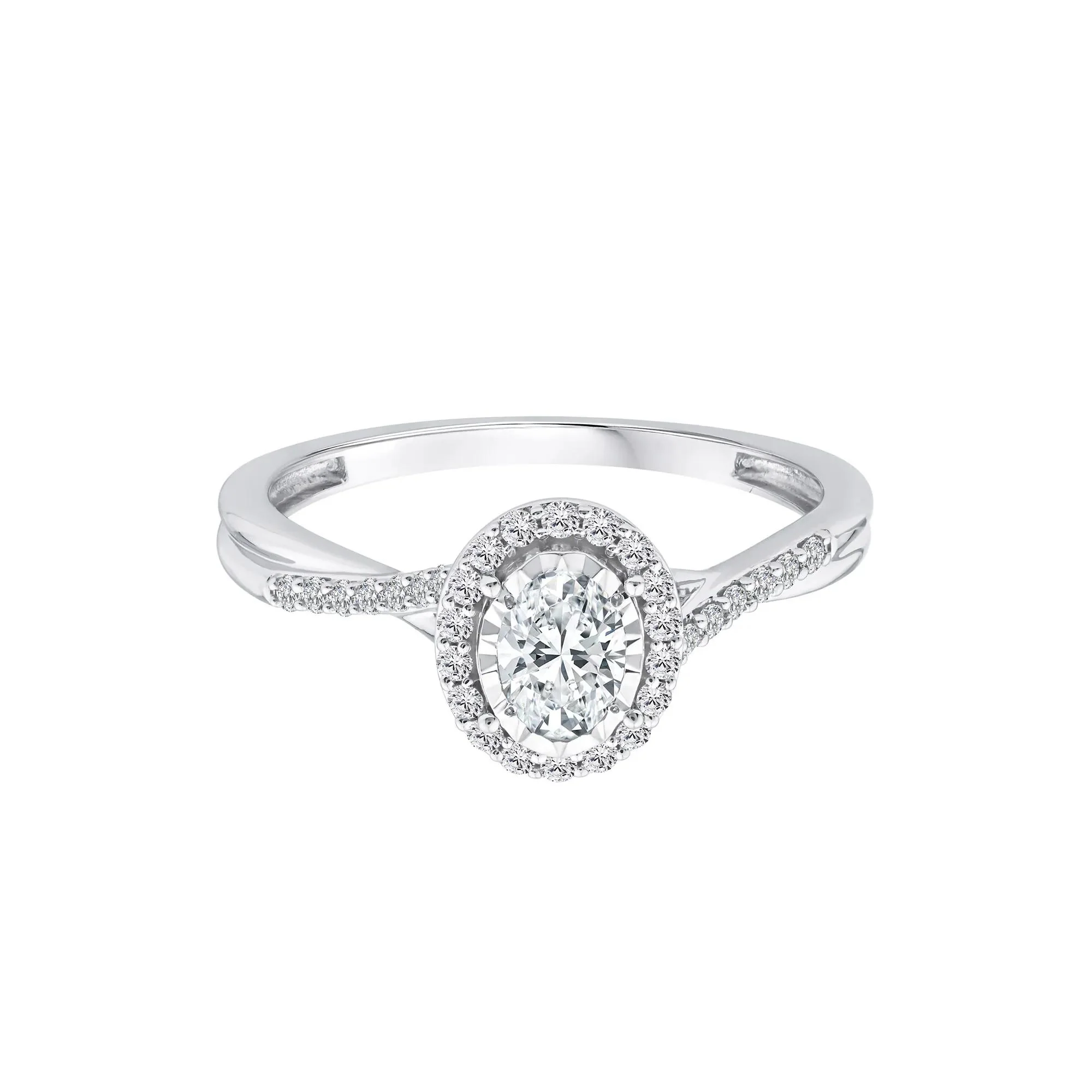 1/2 CT. Tw. Lab Grown Diamond Promise Ring 10K White Gold Size 6 1.5mm