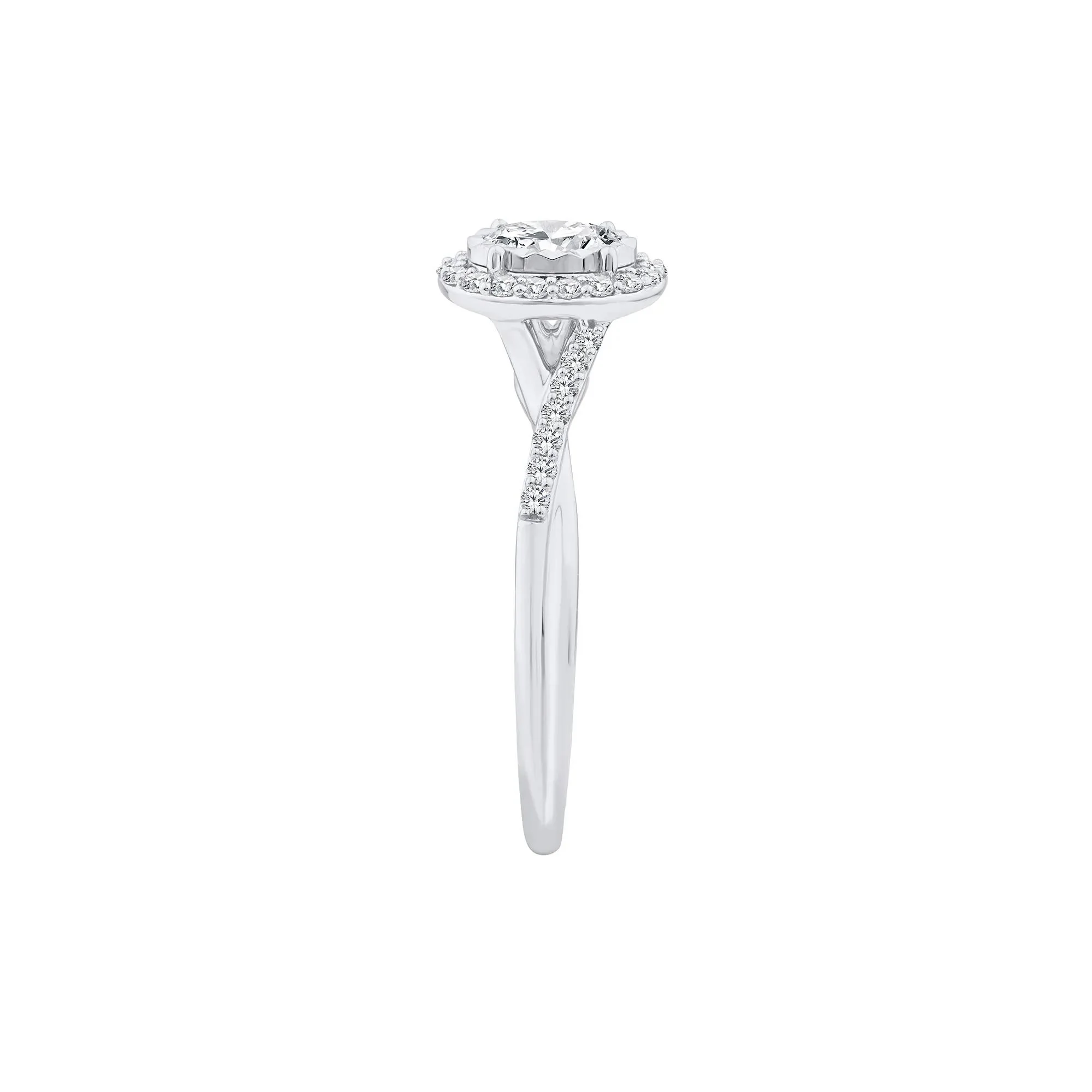 1/2 CT. Tw. Lab Grown Diamond Promise Ring 10K White Gold Size 6 1.5mm - Image 3