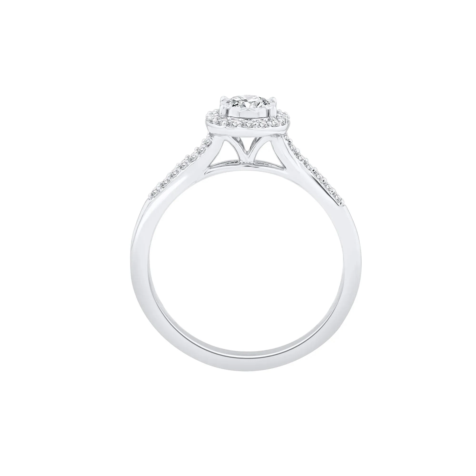 1/2 CT. Tw. Lab Grown Diamond Promise Ring 10K White Gold Size 6.5 1.5mm - Image 2