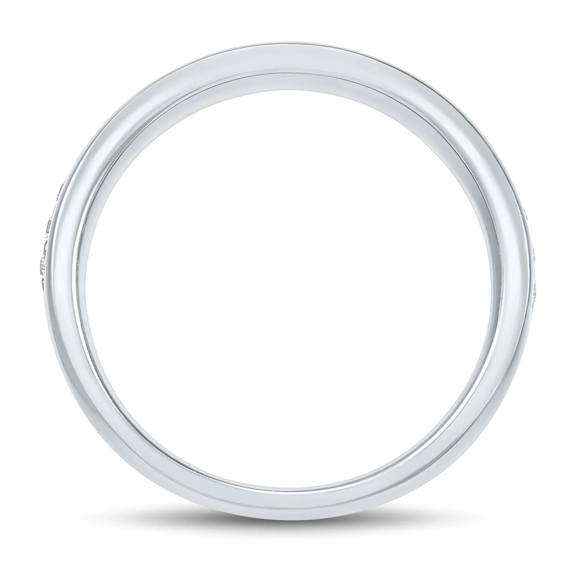 1/4 CT. Tw. Lab Grown Diamond High-Polish Band Ring 10K White Gold Round Brilliant Cut Size 6.5 1.5mm - Image 2