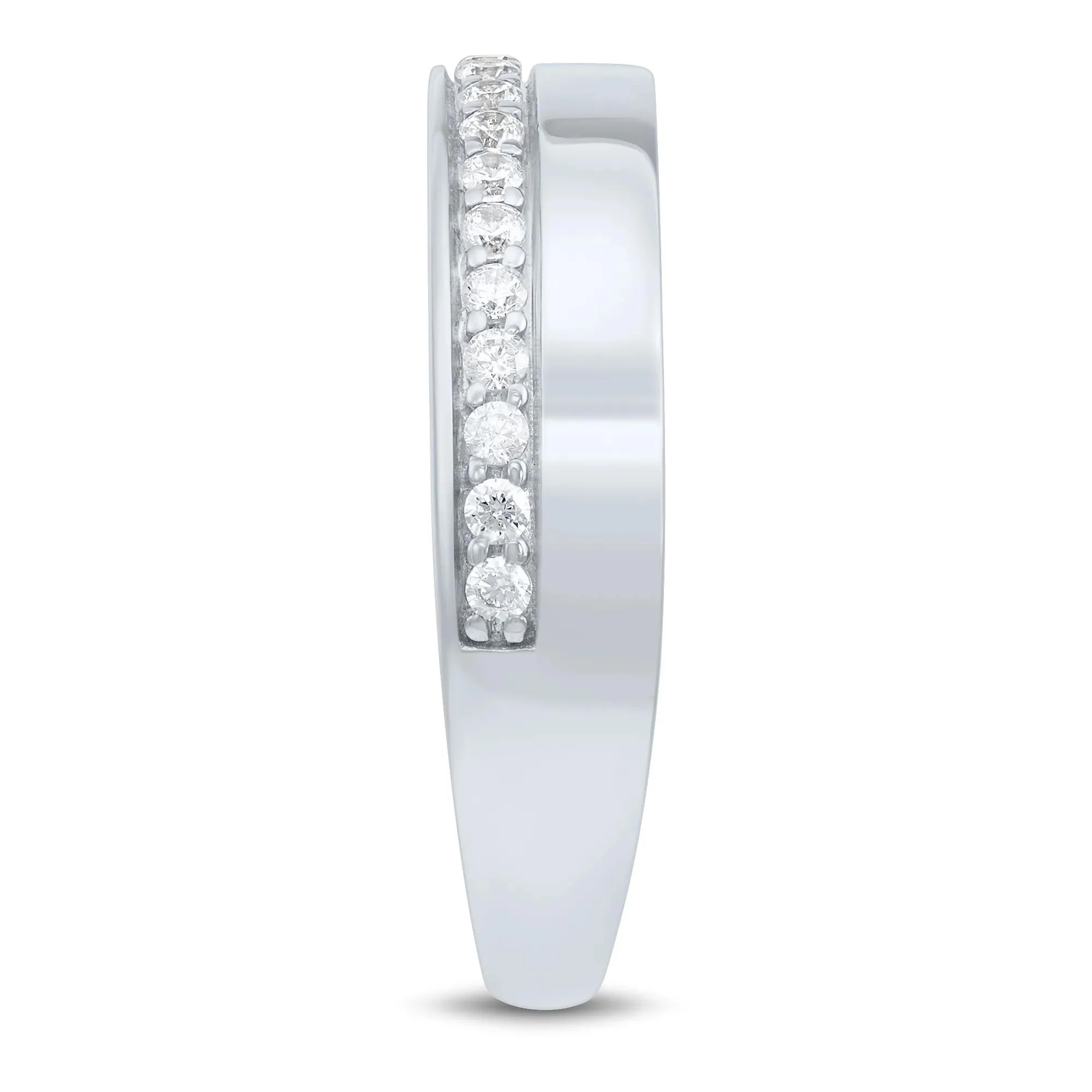 1/4 CT. Tw. Lab Grown Diamond High-Polish Band Ring 10K White Gold Round Brilliant Cut Size 7 1.5mm - Image 3