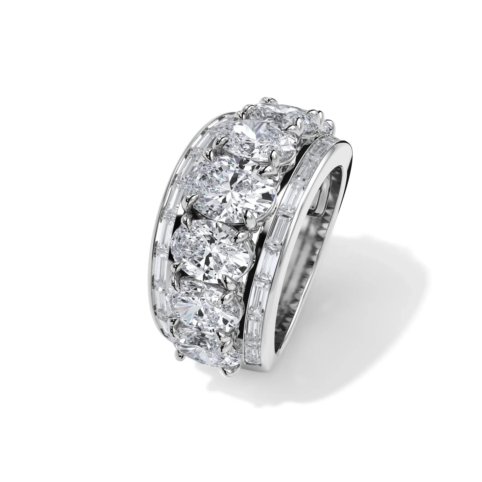 6 CT. Tw. Lab Grown Diamond Multi-Row Anniversary Band Ring 14K White Gold Size 7 - Image 4