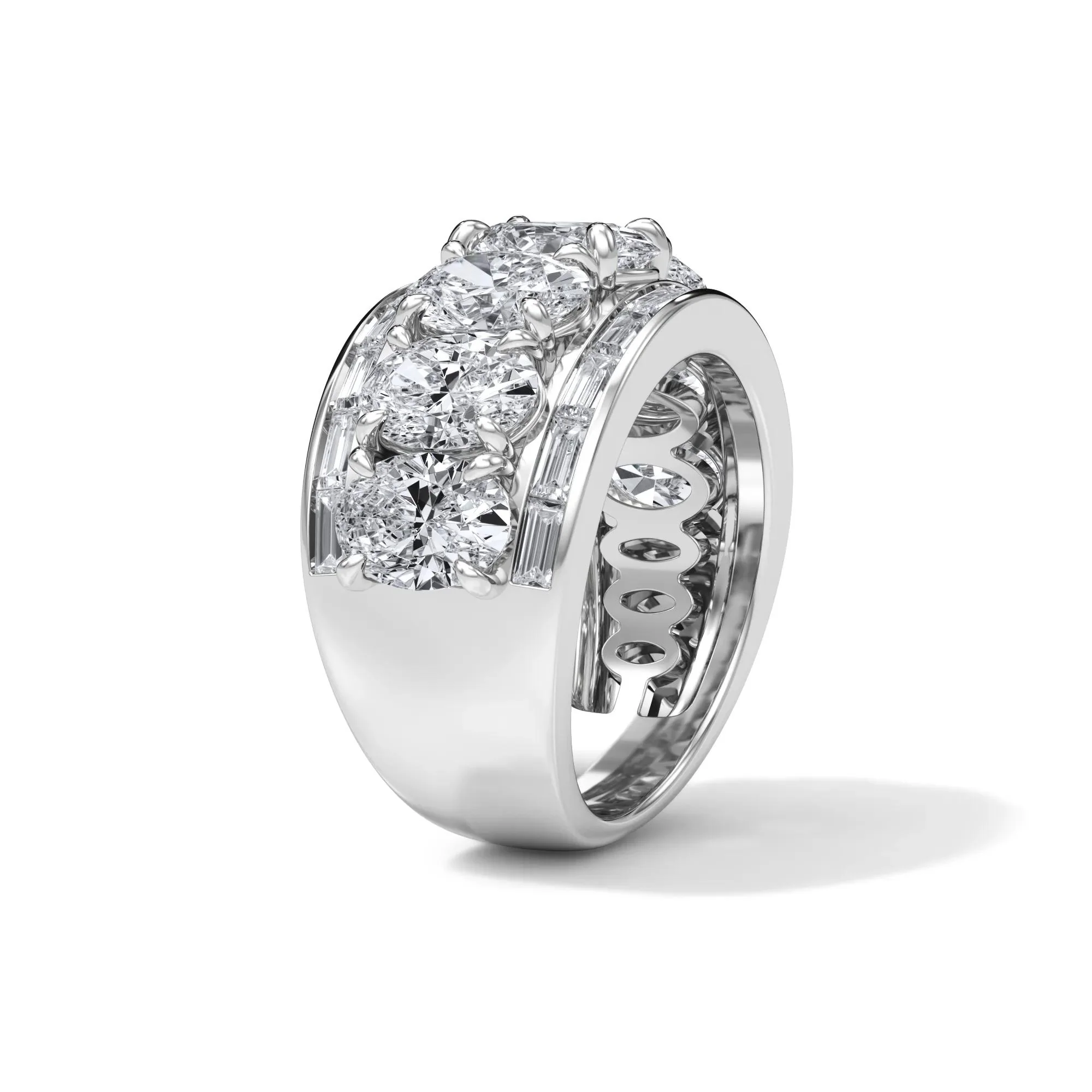 6 CT. Tw. Lab Grown Diamond Multi-Row Anniversary Band Ring 14K White Gold Size 8 - Image 3
