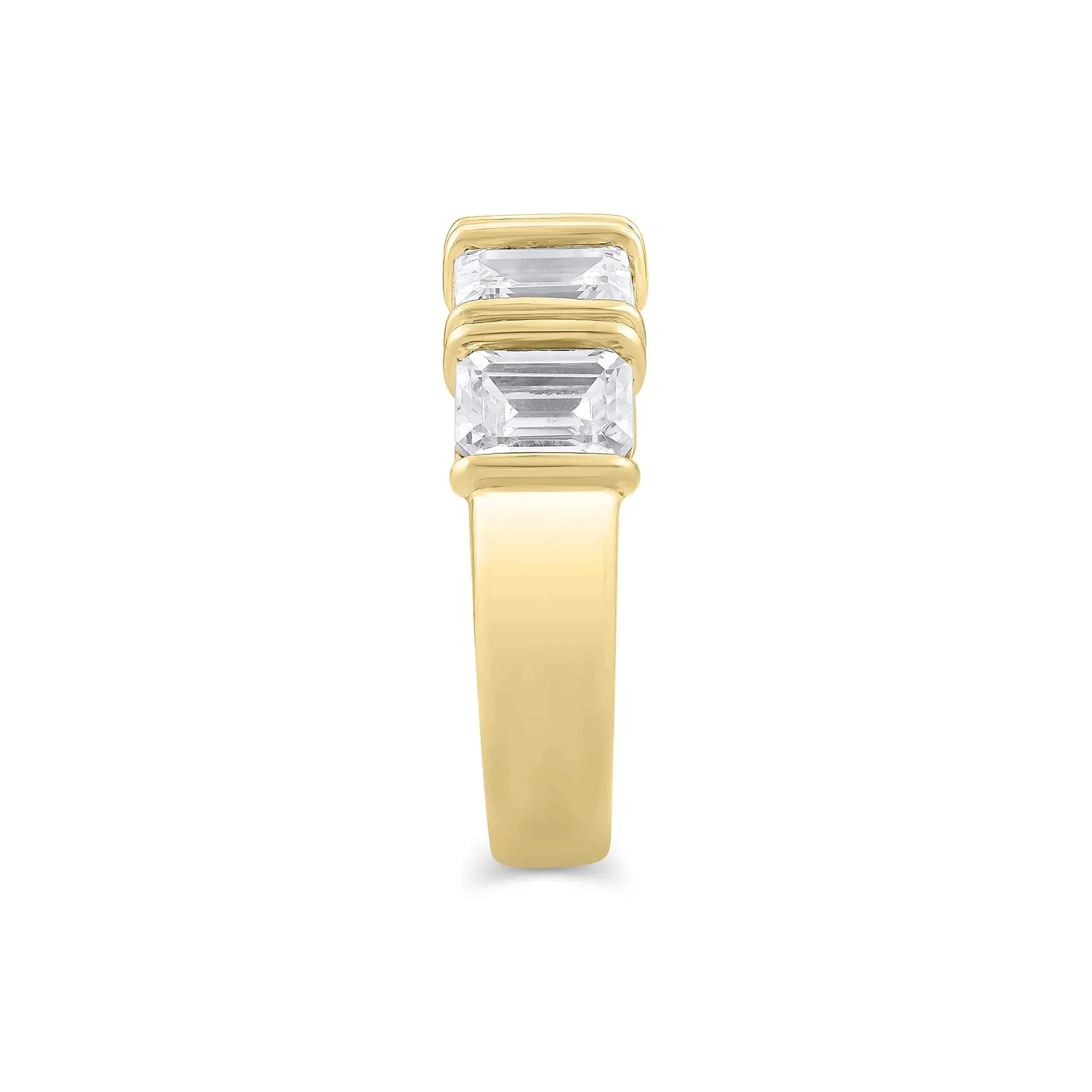 3 1/2 CT. Tw. Lab Grown Diamond 5-Stone Anniversary Band Ring 14K Yellow Gold Size 7.5 - Image 3