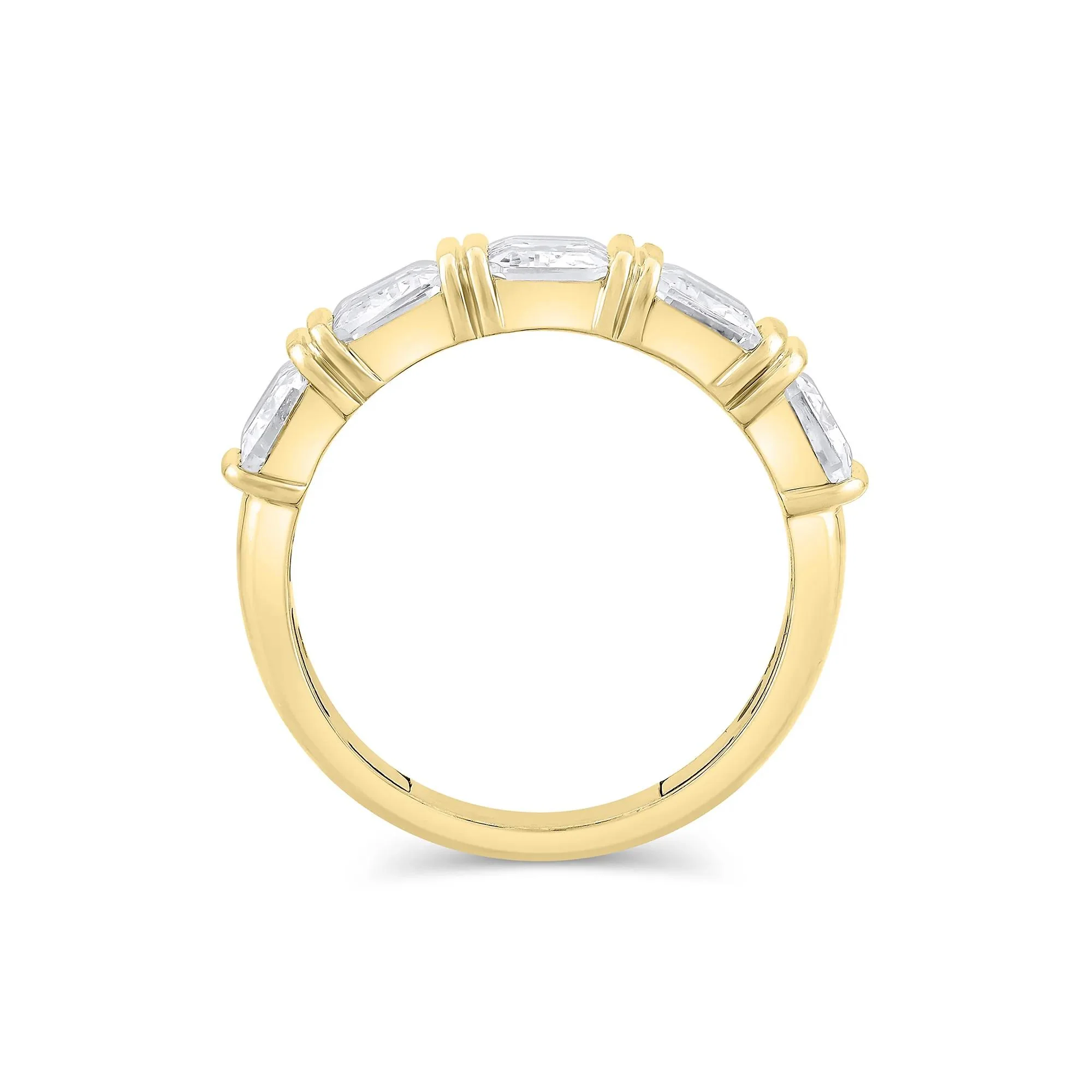 3 1/2 CT. Tw. Lab Grown Diamond 5-Stone Anniversary Band Ring 14K Yellow Gold Size 8.5 - Image 2