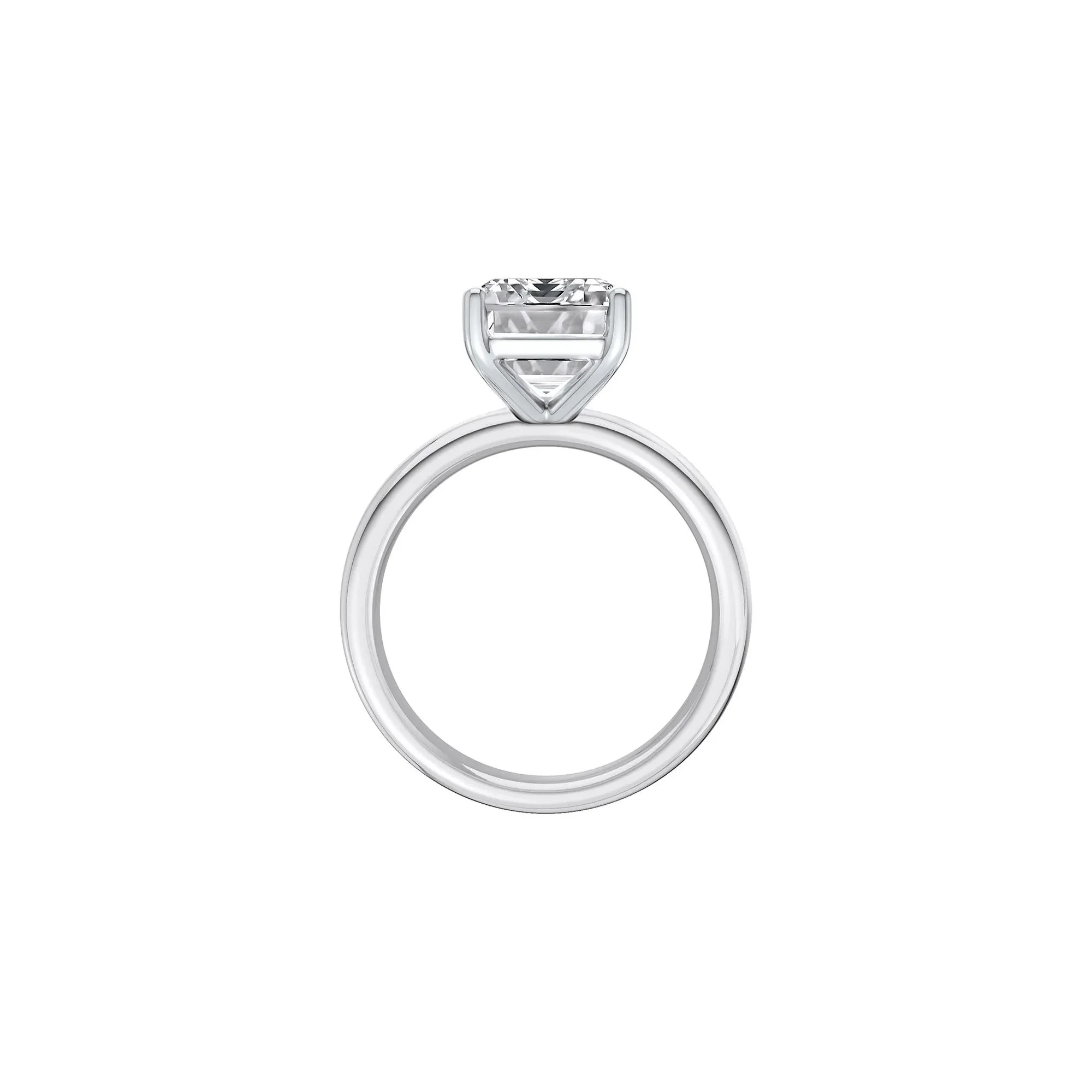3 CT. Tw. Lab Grown Diamond Asscher Cut Solitaire Ring 14K White Gold Size 7 2mm - Image 2