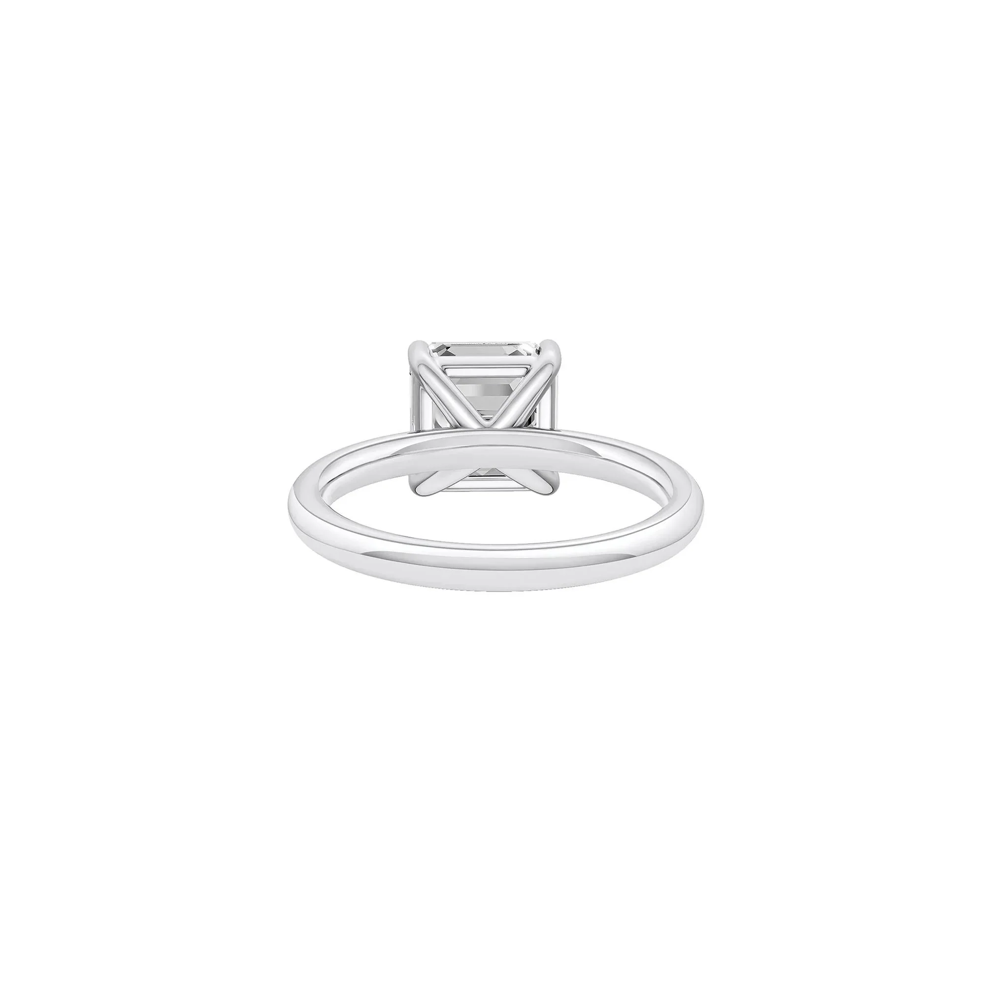 3 CT. Tw. Lab Grown Diamond Asscher Cut Solitaire Ring Platinum White Size 7.5 2mm - Image 4