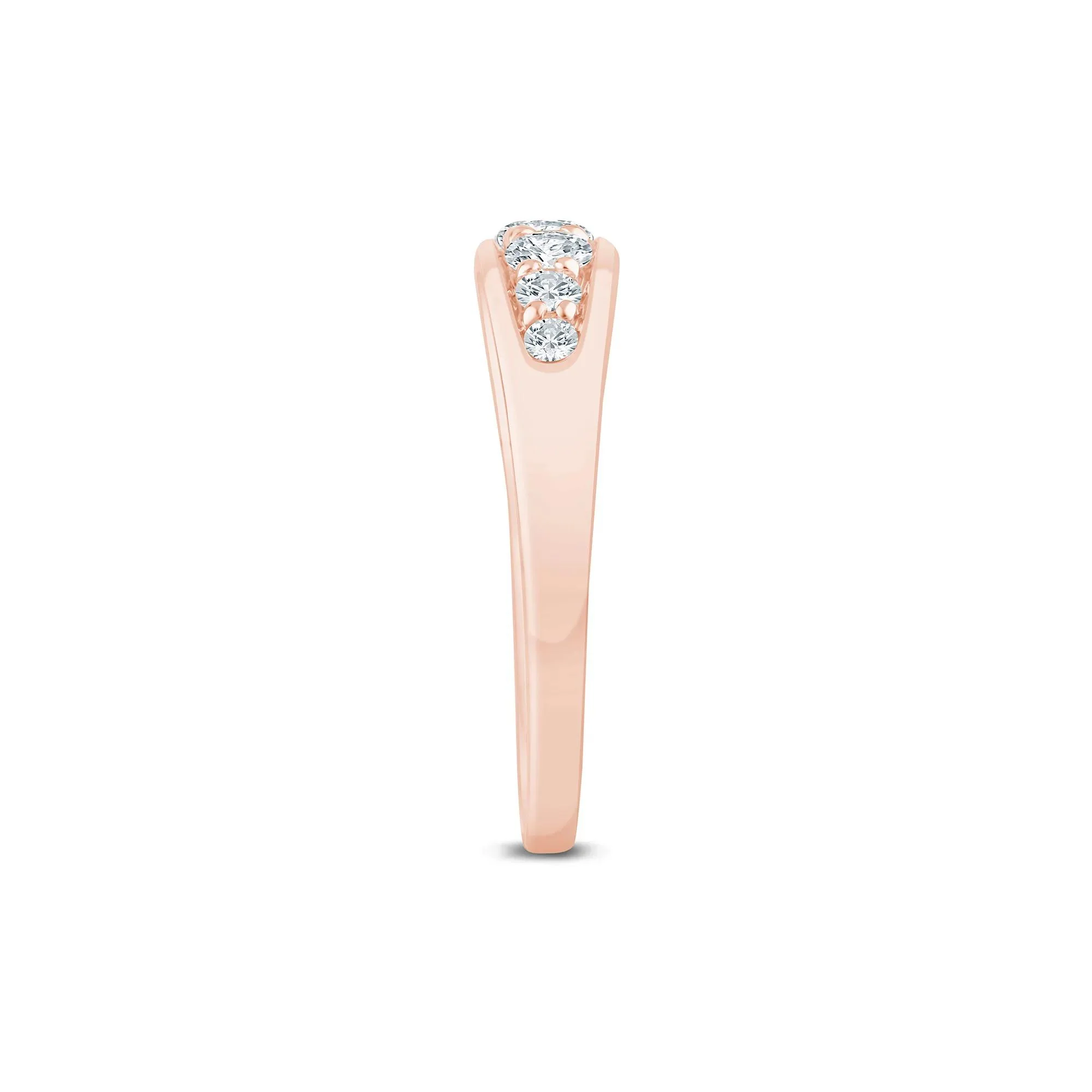 Lab Grown Diamond Graduated Channel Band Ring 14K Rose Gold Size 8 1.5mm - Image 3