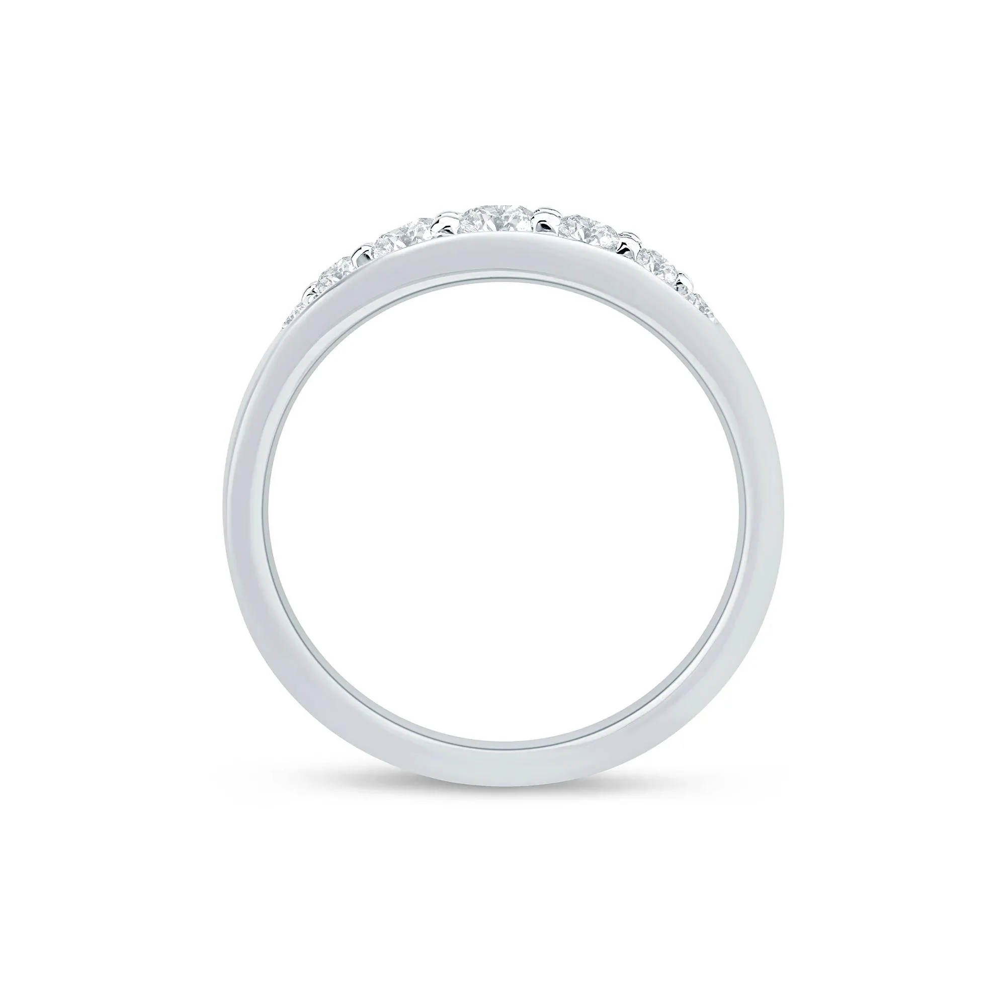 1/2 CT. Tw. Lab Grown Diamond Graduated Channel Band Ring 14K White Gold Size 7 1.5mm - Image 2