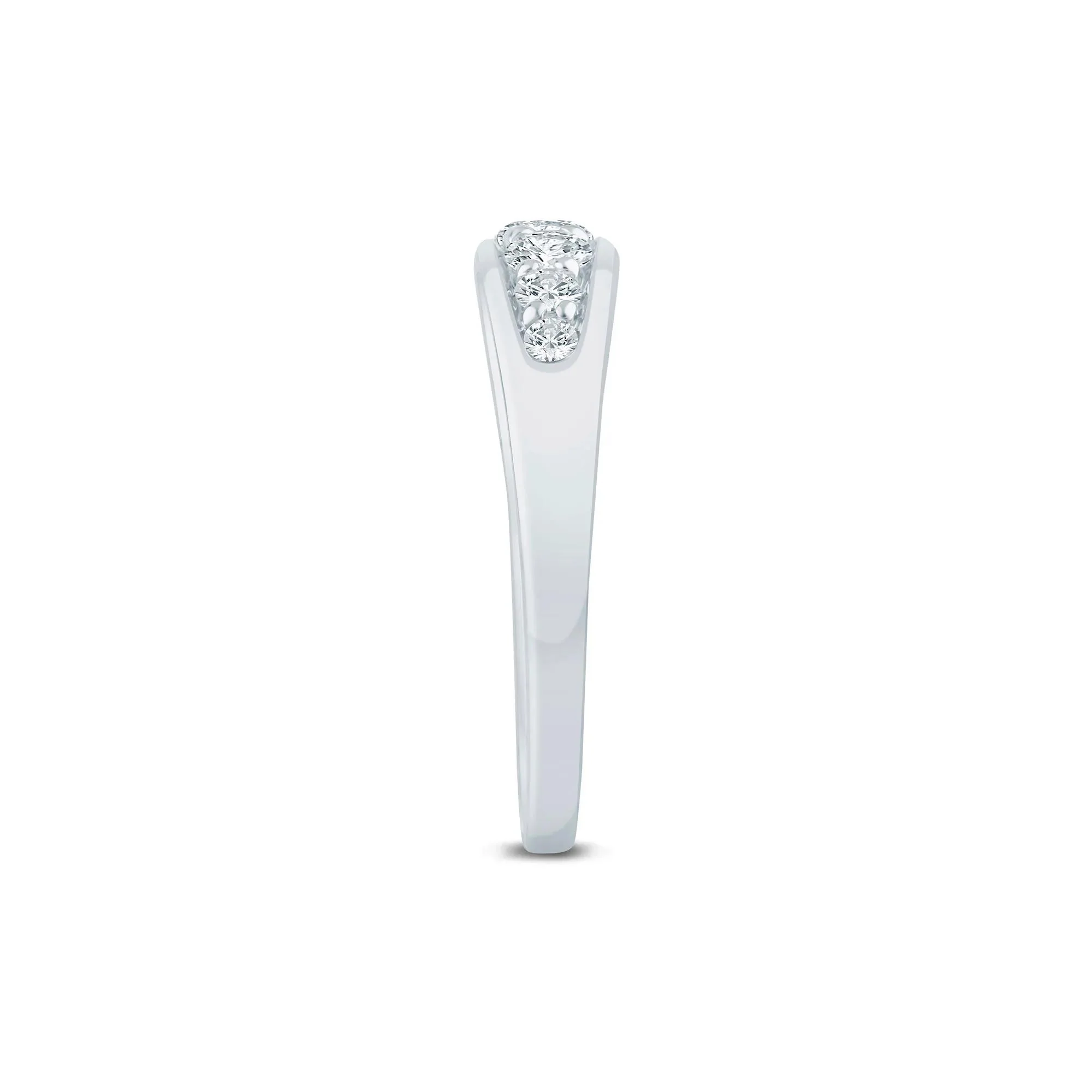 1/2 CT. Tw. Lab Grown Diamond Graduated Channel Band Ring 14K White Gold Size 9 1.5mm - Image 3