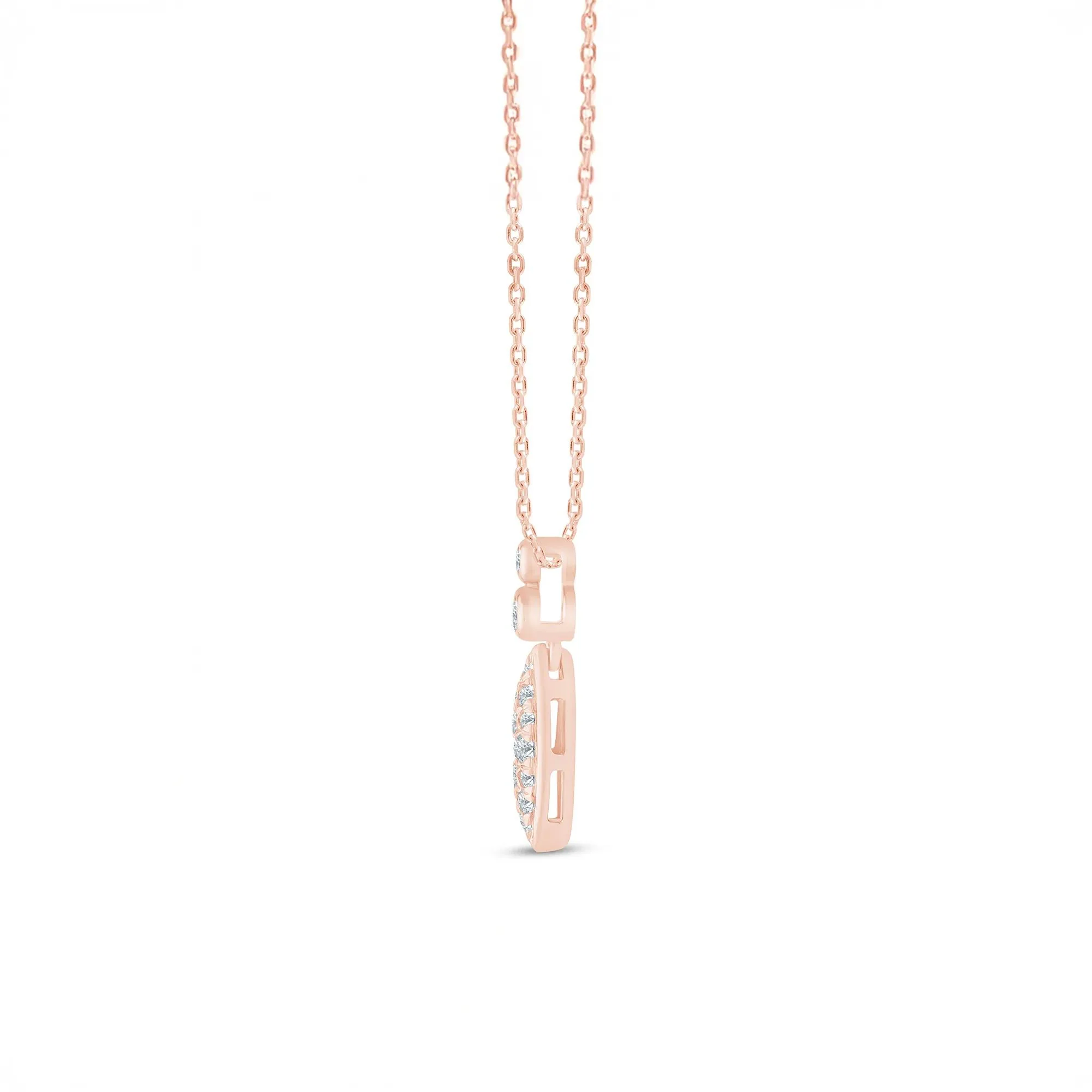 1/5 CT. Tw. Diamond Pendant Necklace 10K Rose Gold Size 18" - Image 2