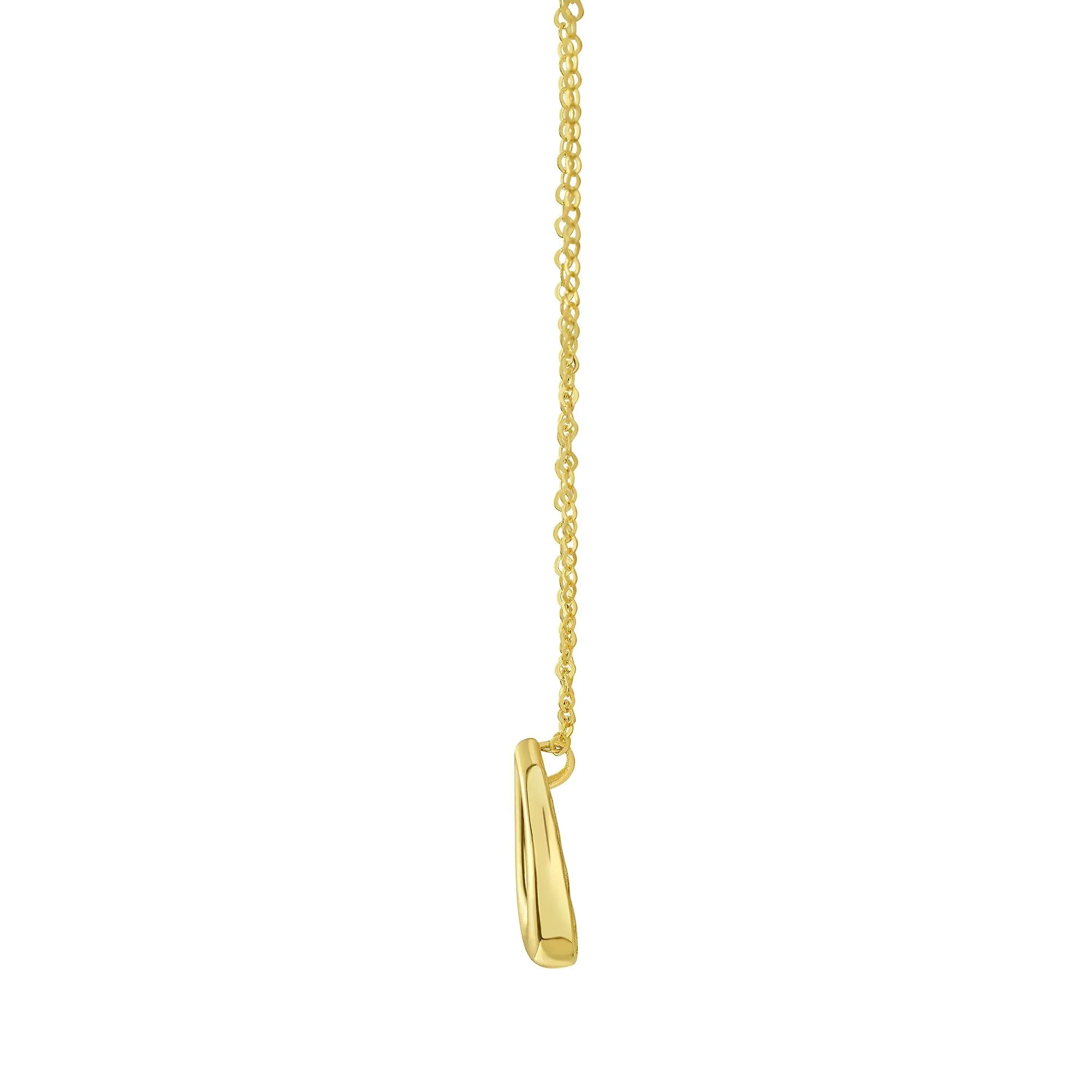 Open Teardrop Necklace 14K Yellow Gold Size 18" - Image 2