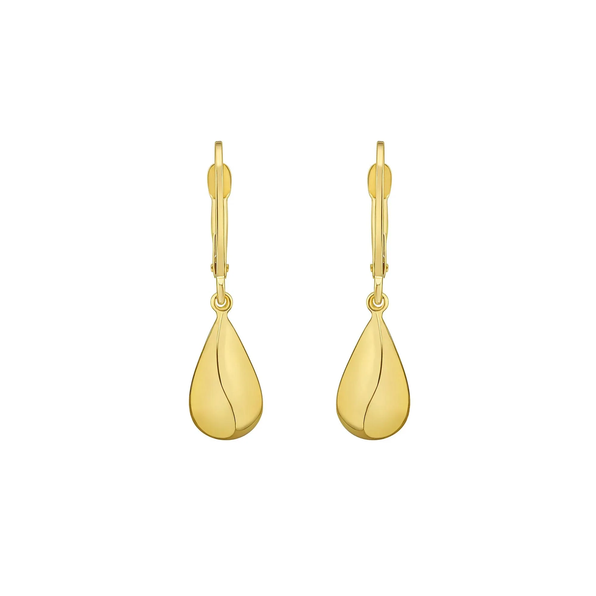 Teardrop Earrings 14K Yellow Gold Size 7.10mm - Image 2