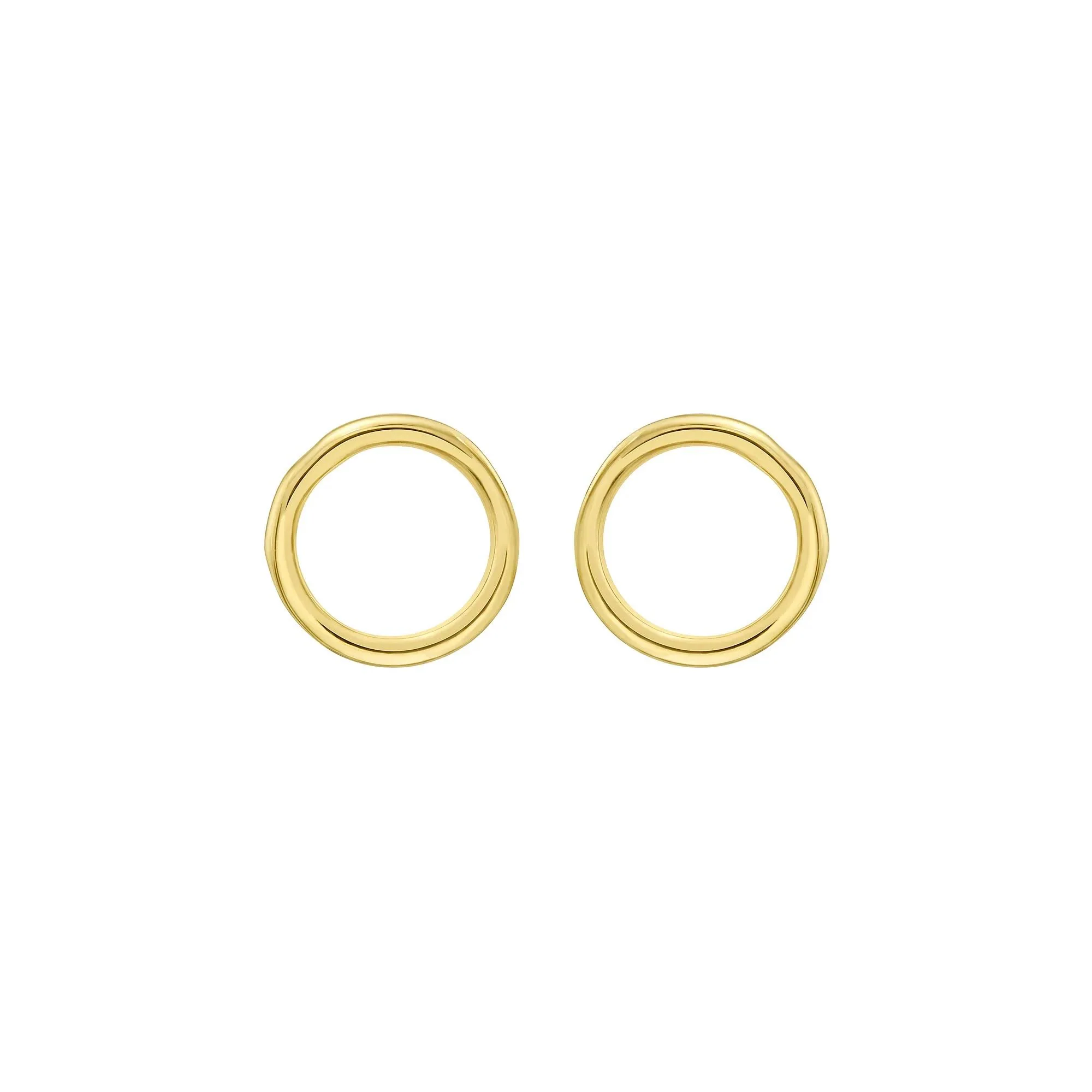 Open Circle Stud Earrings 14K Yellow Gold Size 8.00mm - Image 2