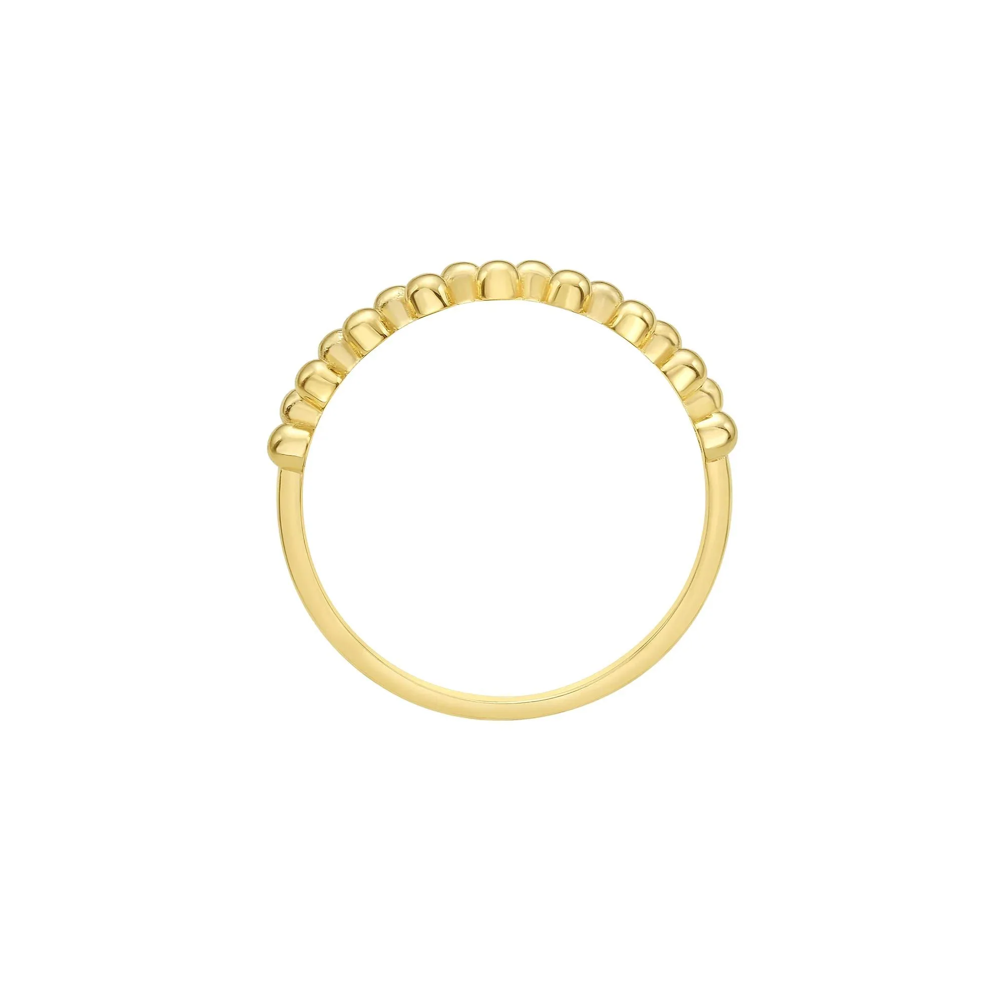 Double-Row Bead Ring 14K Yellow Gold Size 8 - Image 2